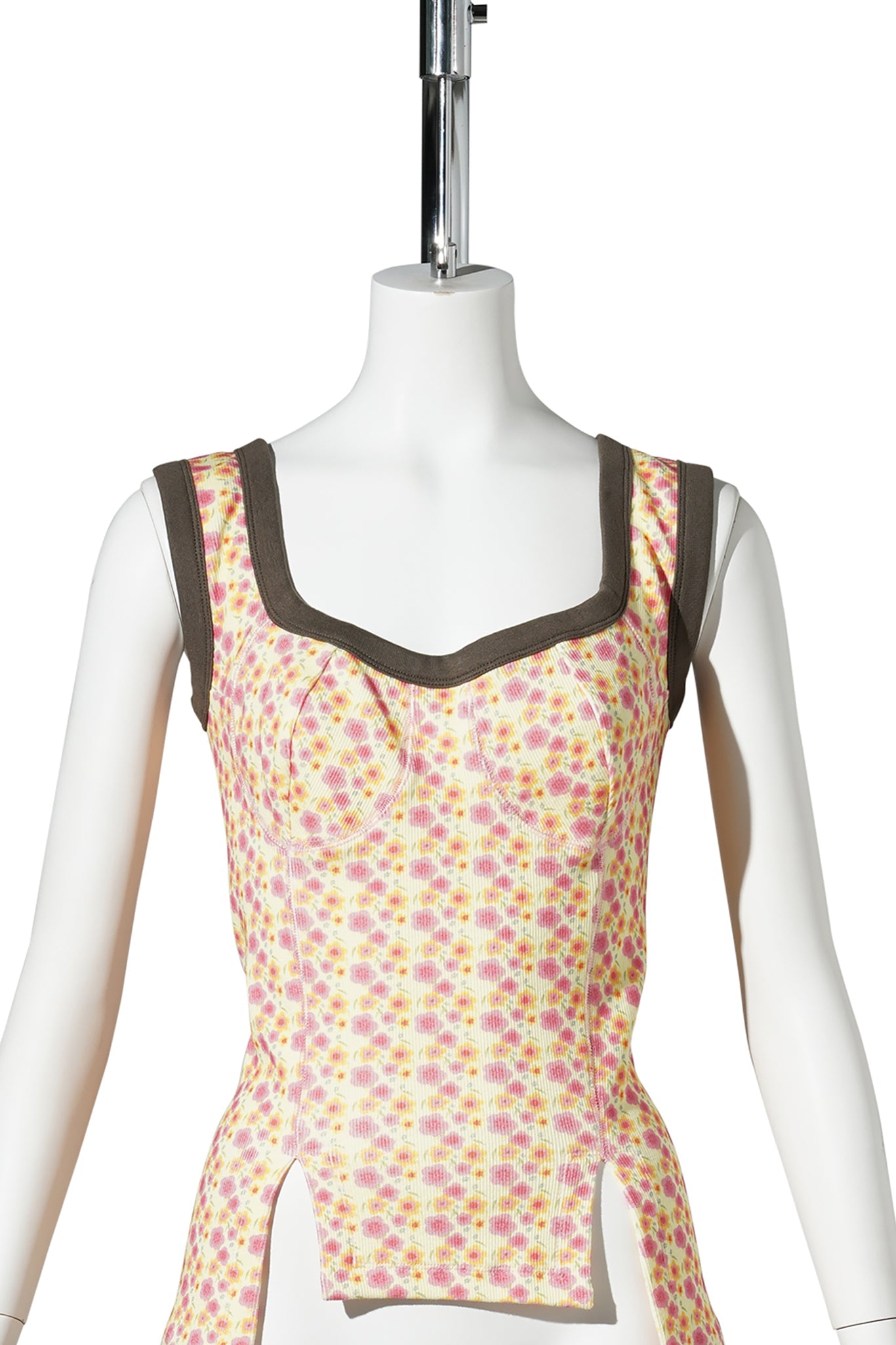 JERSEY CORSET / PINK/CREAM FLOWER