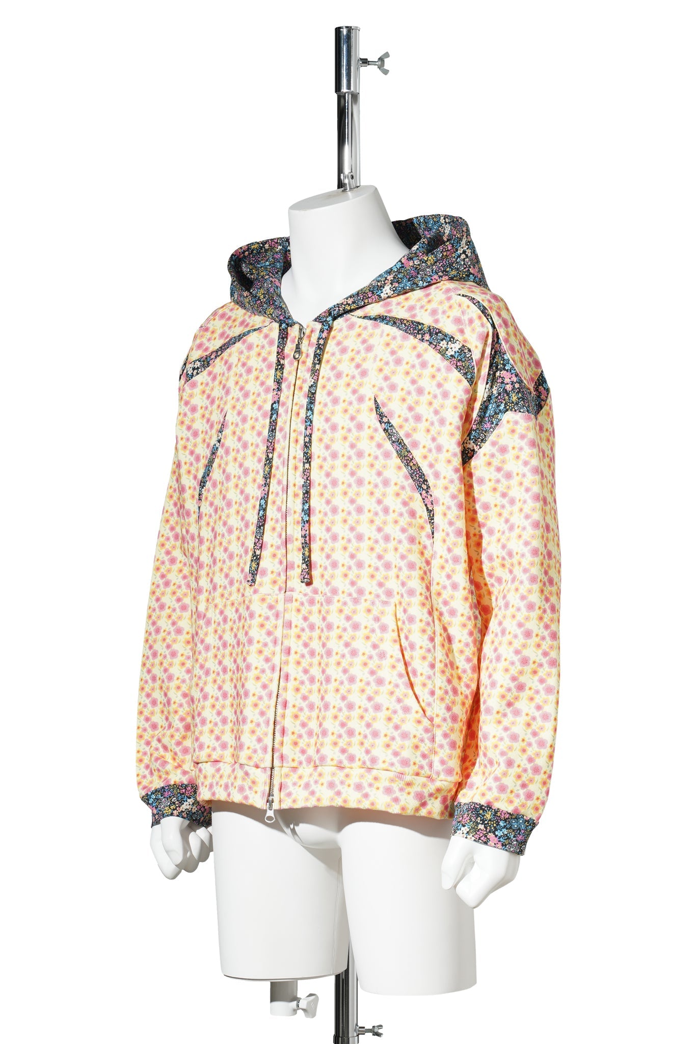 HOODIE / PINK/CREAM FLOWER