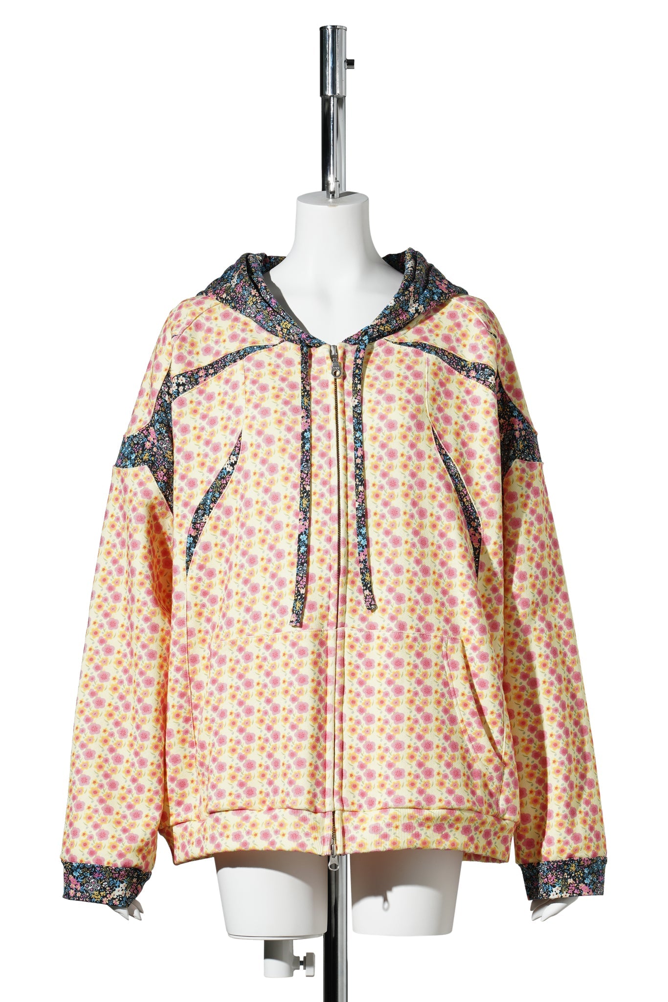 HOODIE / PINK/CREAM FLOWER