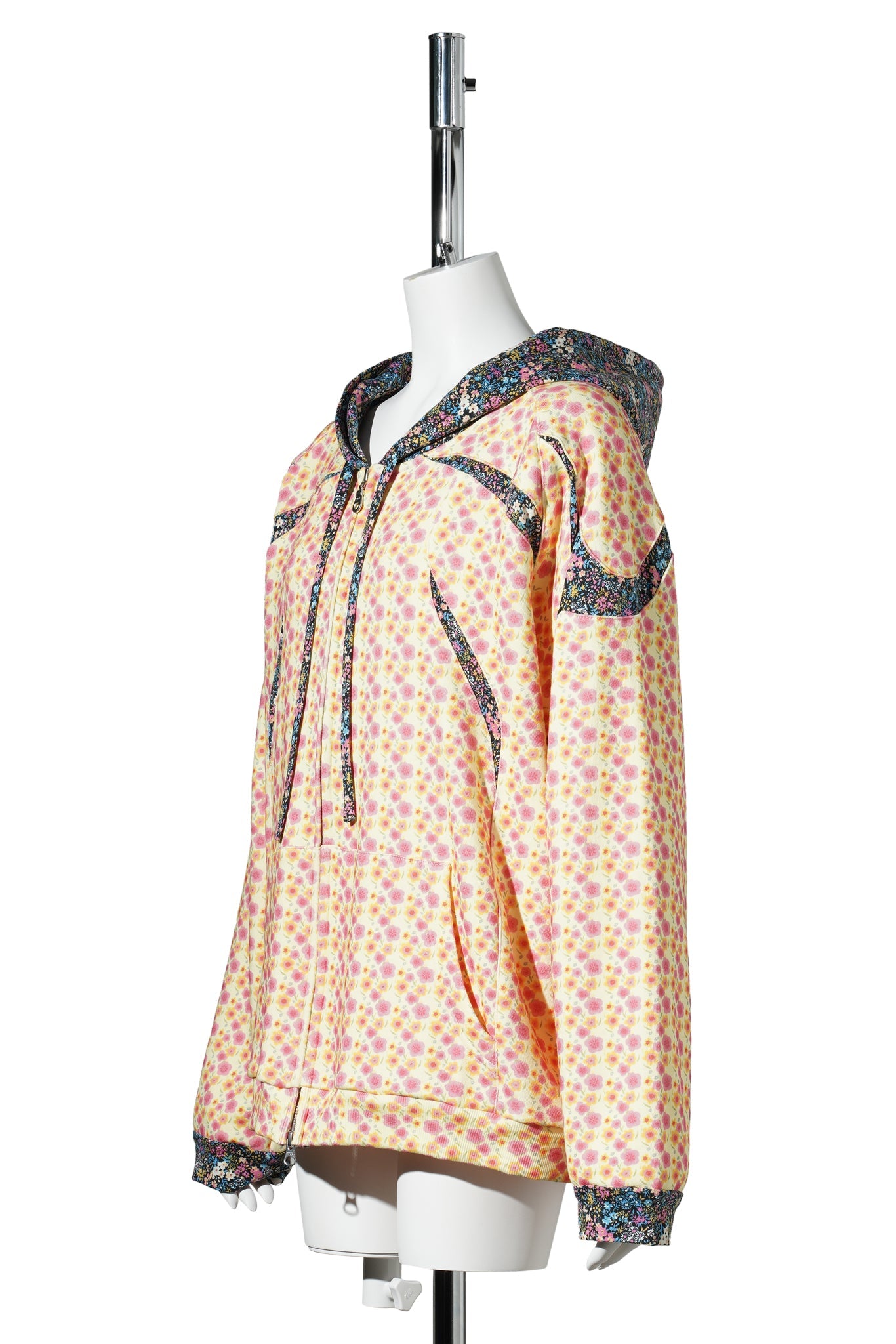 HOODIE / PINK/CREAM FLOWER