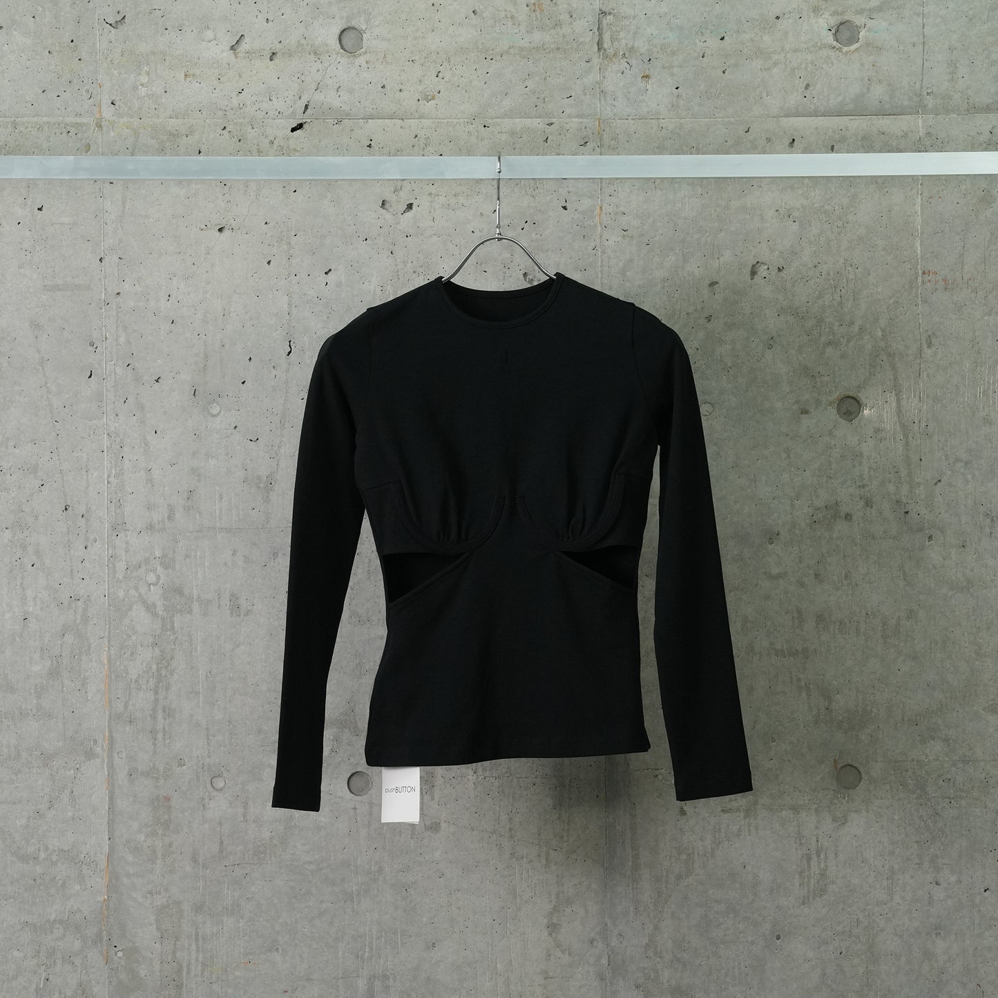 SIDE CUTOUT JERSEY TOP / BLACK