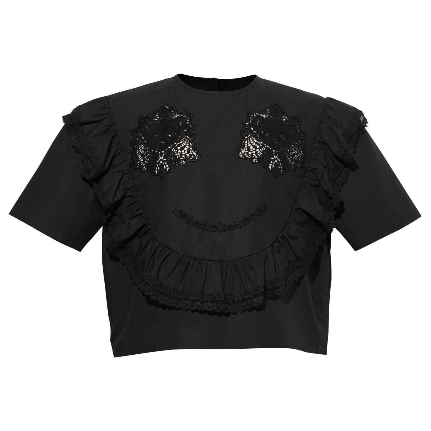 BLACK PUSH KULL SMILE BLOUSE / BLACK
