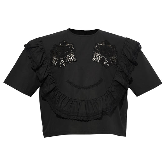 BLACK PUSH KULL SMILE BLOUSE / BLACK