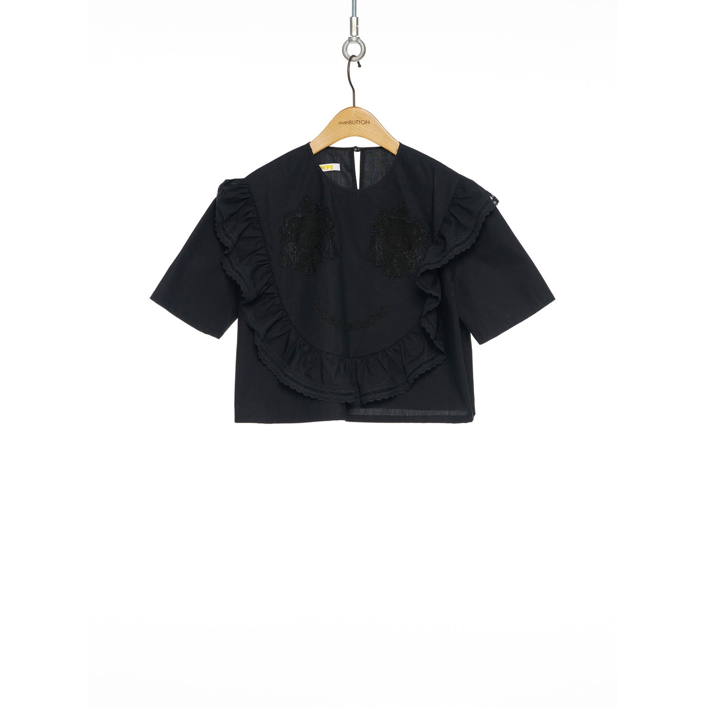 BLACK PUSH KULL SMILE BLOUSE / BLACK