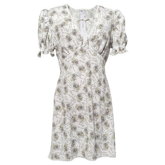 CRYING GIRL PRINTED LACE DRESS / WHITE/PATTERN