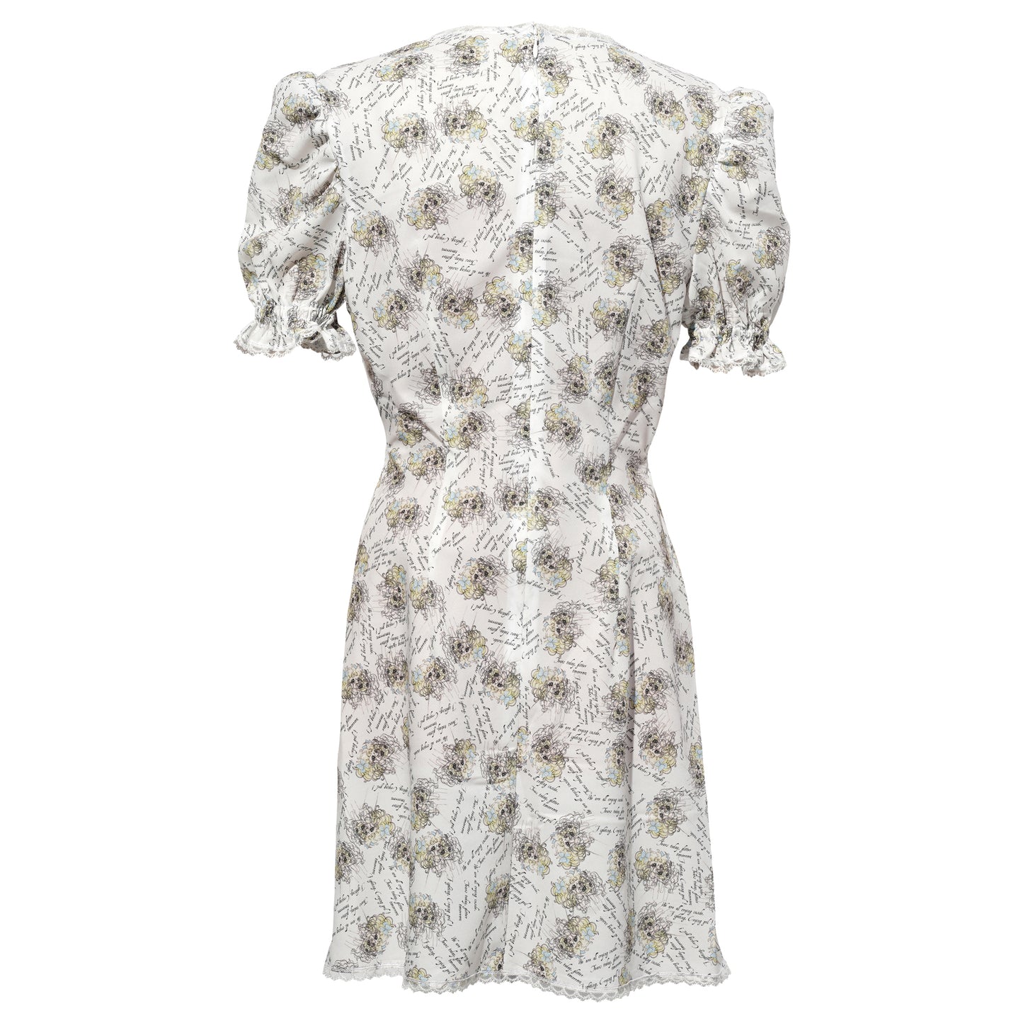 CRYING GIRL PRINTED LACE DRESS / WHITE/PATTERN