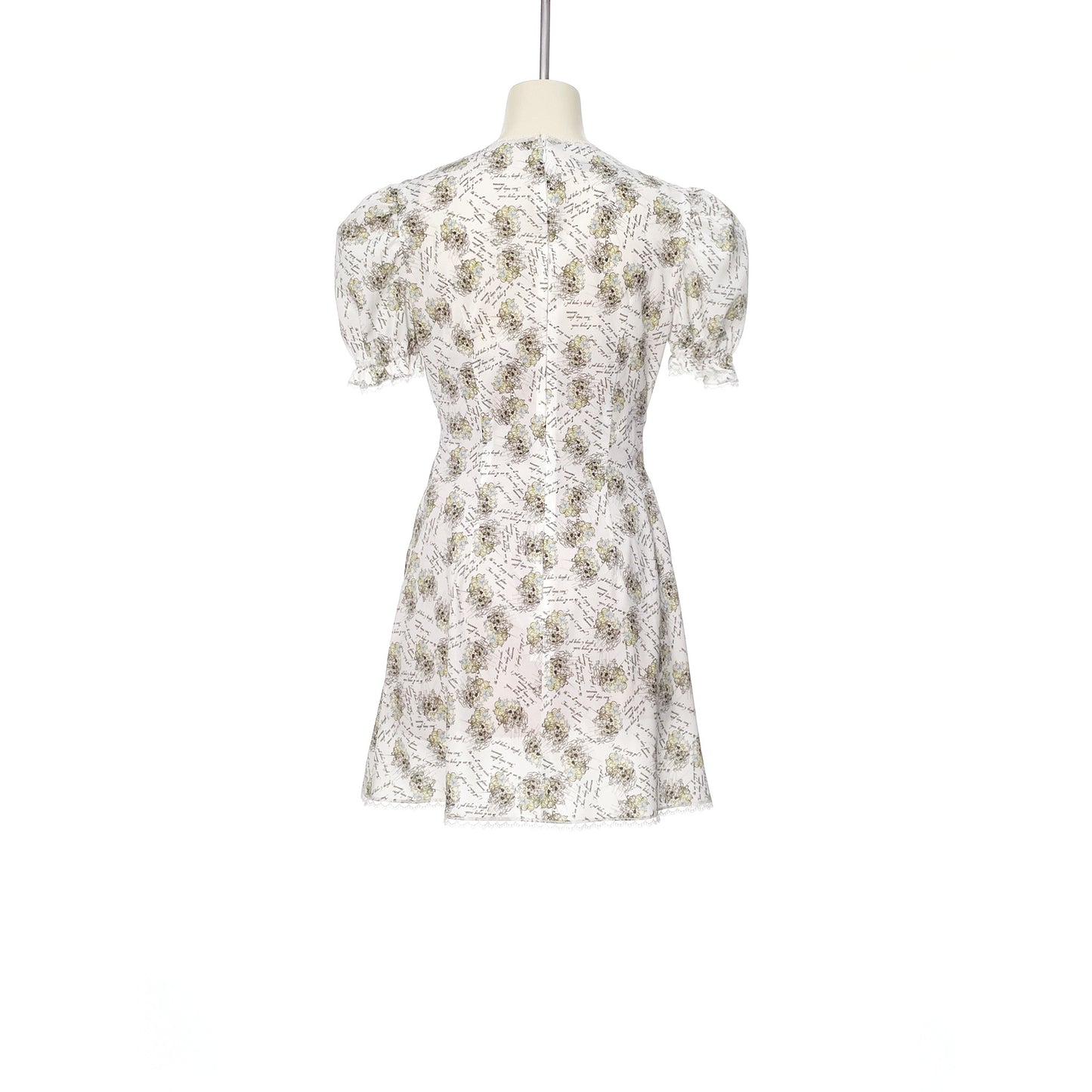 CRYING GIRL PRINTED LACE DRESS / WHITE/PATTERN