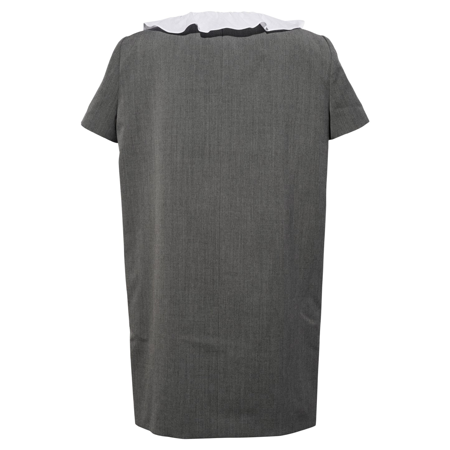 GRAY FRILLED NECK DRESS / GRAY
