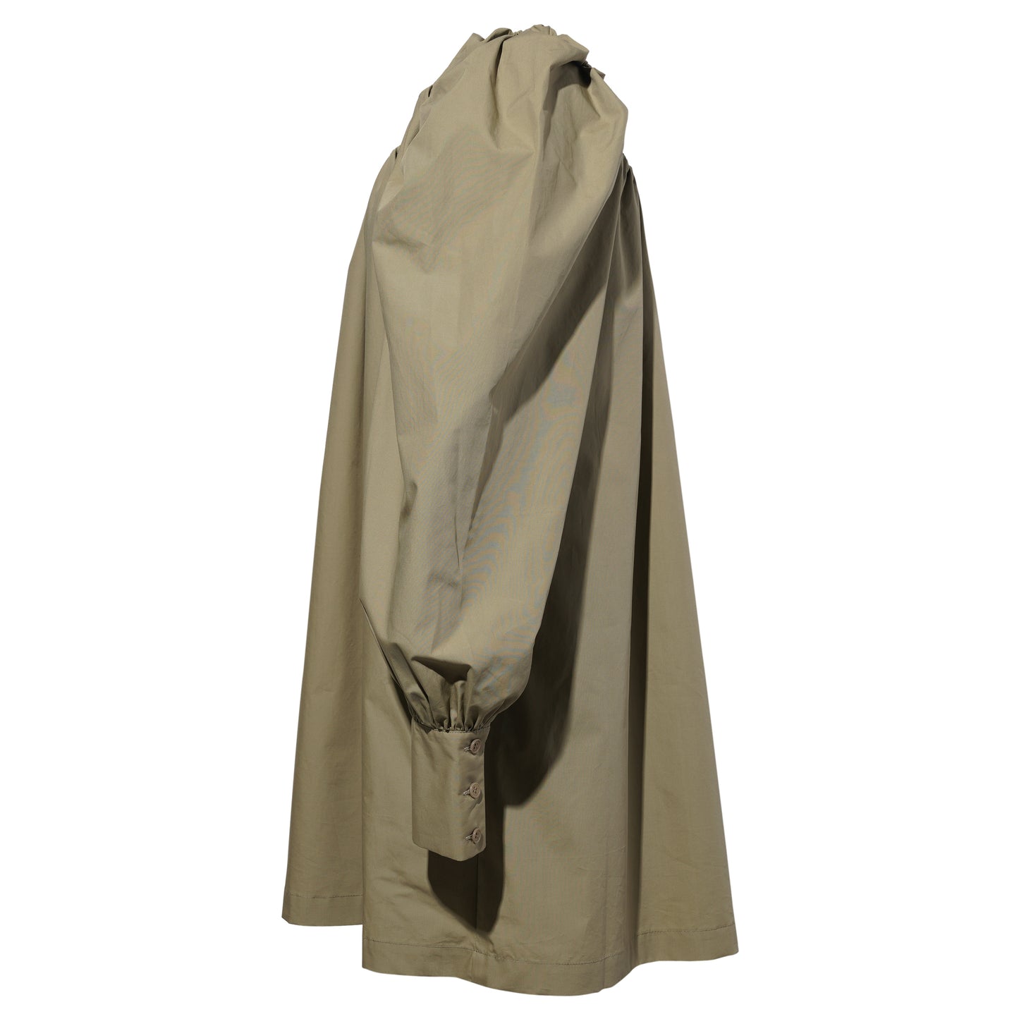 KHAKI SQUARED NECK MINI DRESS / LIGHT KHAKI