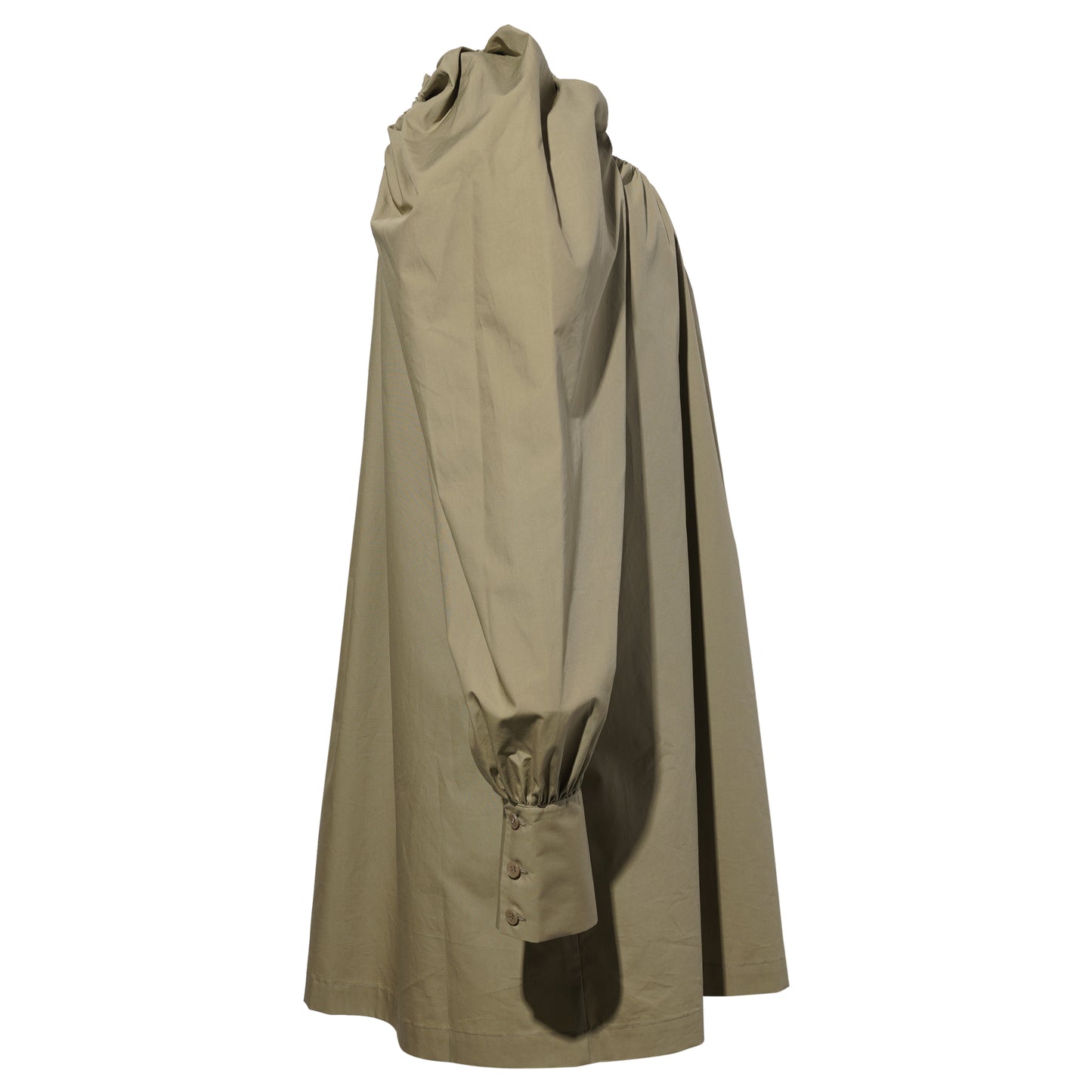 KHAKI SQUARED NECK MINI DRESS / LIGHT KHAKI