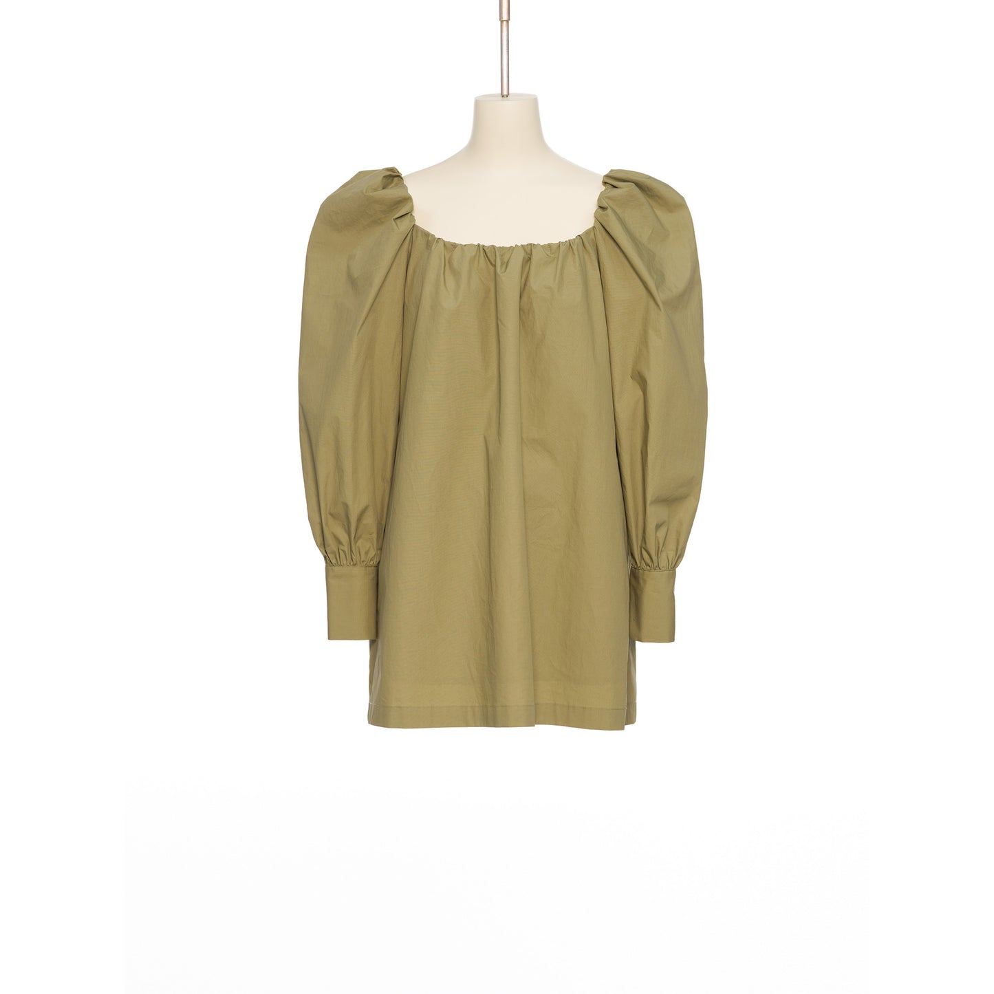 KHAKI SQUARED NECK MINI DRESS / LIGHT KHAKI