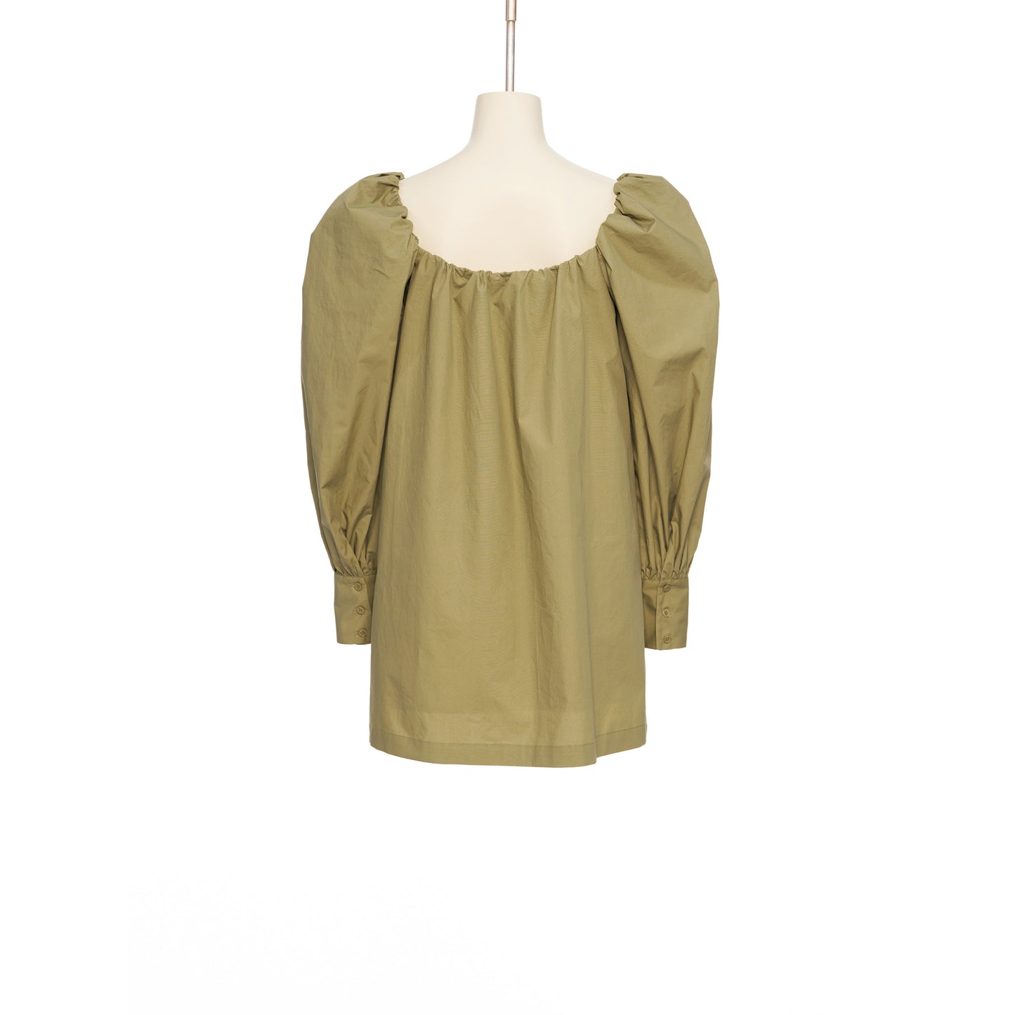 KHAKI SQUARED NECK MINI DRESS / LIGHT KHAKI