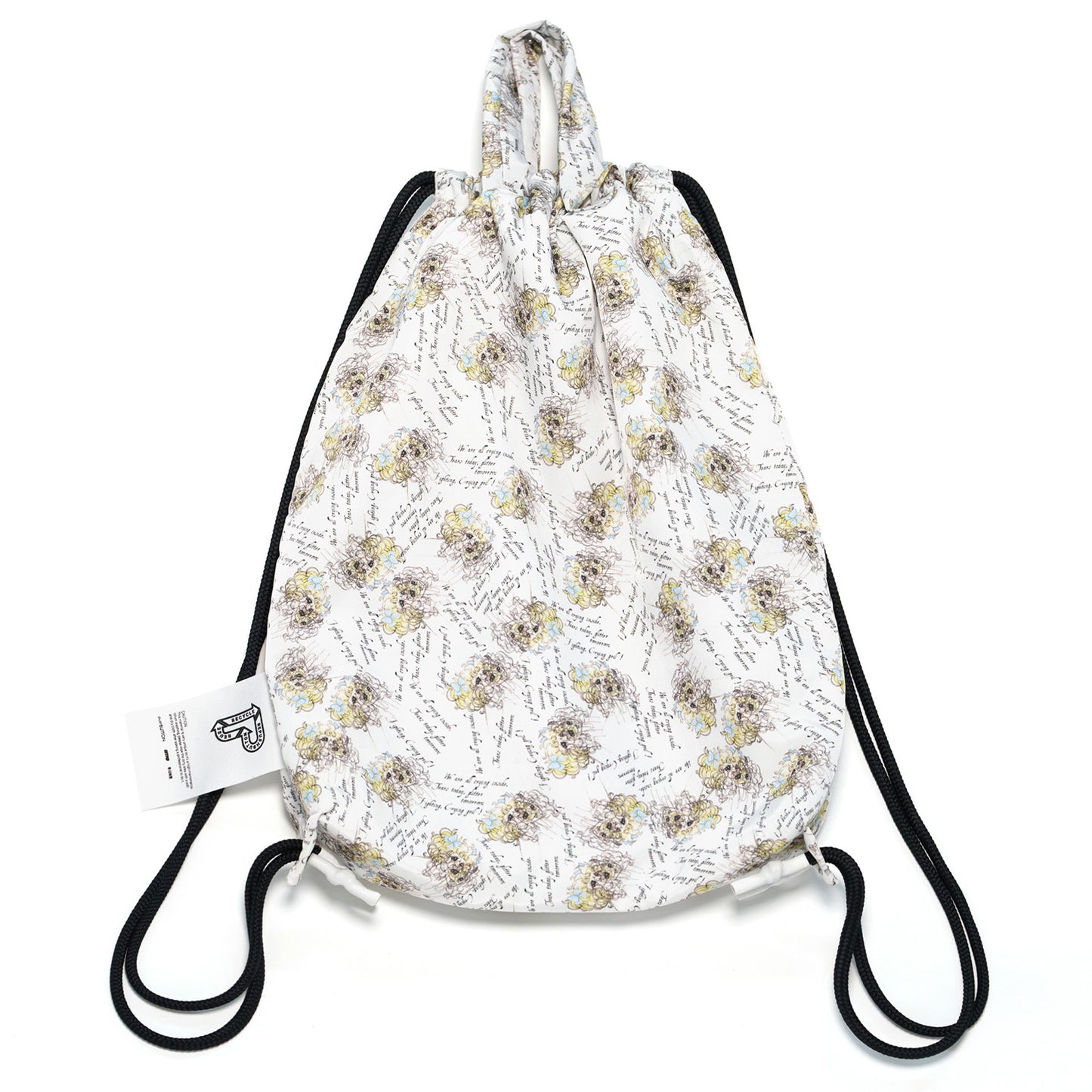 CRYING GIRL PRINTED GYM SACK / WHITE/PATTERN
