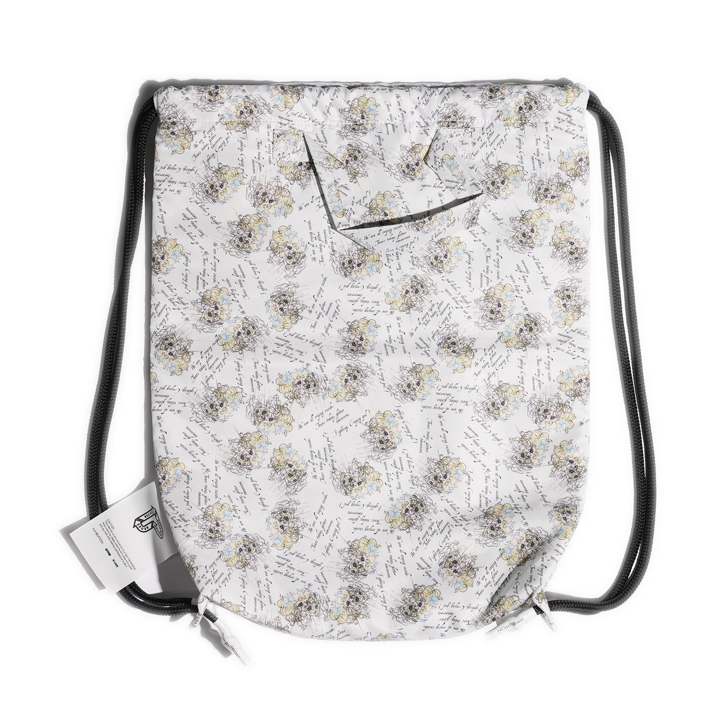 CRYING GIRL PRINTED GYM SACK / WHITE/PATTERN