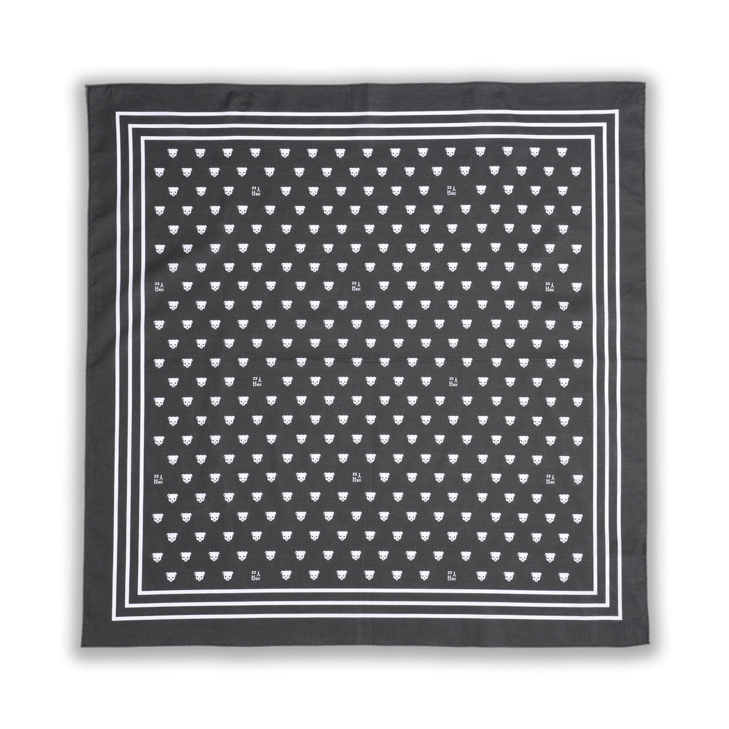 BLACK PUSH-SKULL COTTON SCARF / BLACK/PATTERN