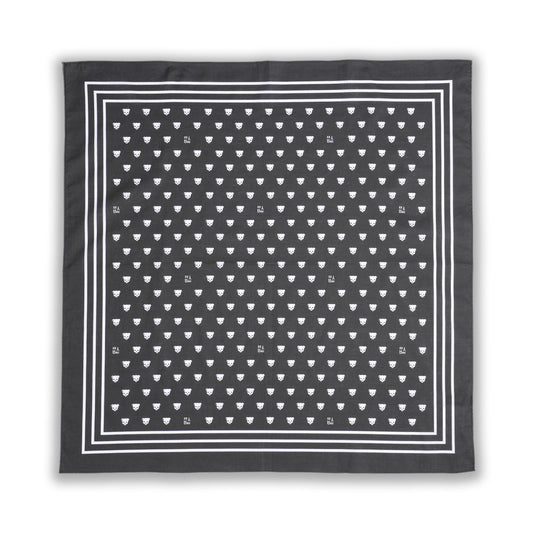 BLACK PUSH-SKULL COTTON SCARF / BLACK/PATTERN