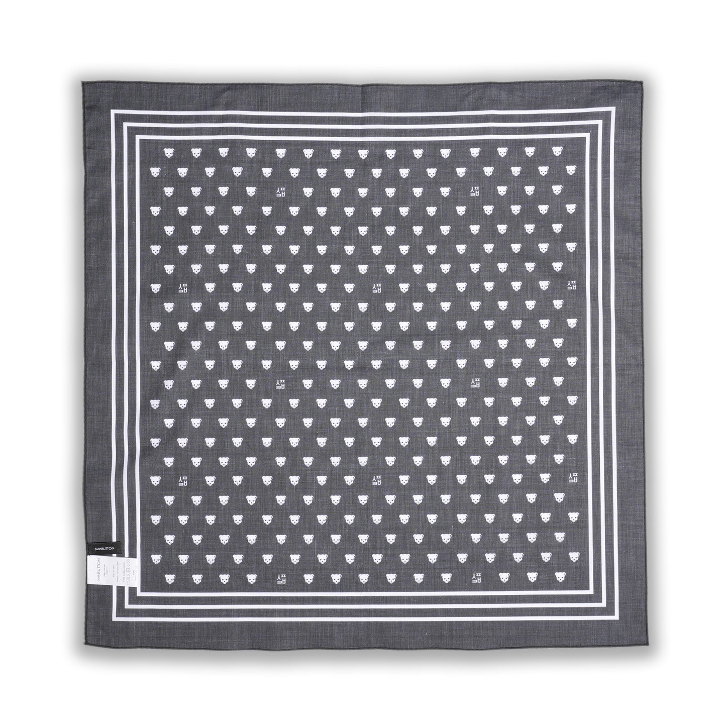BLACK PUSH-SKULL COTTON SCARF / BLACK/PATTERN