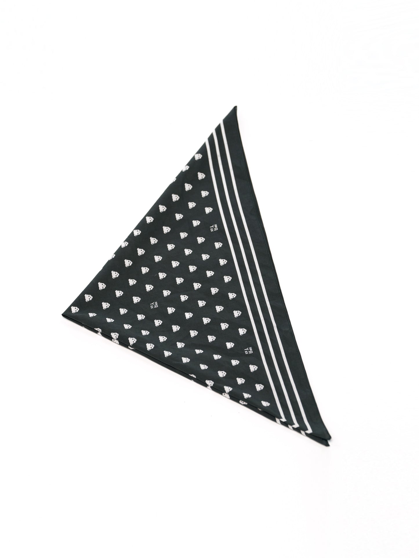 BLACK PUSH-SKULL COTTON SCARF / BLACK/PATTERN