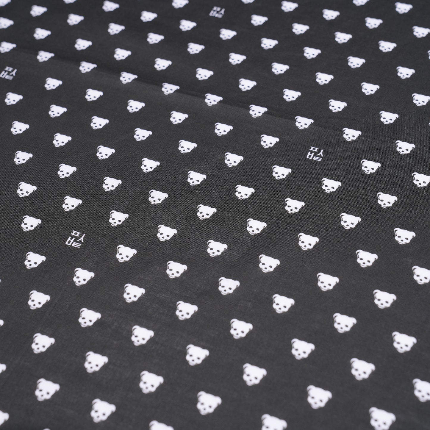 BLACK PUSH-SKULL COTTON SCARF / BLACK/PATTERN