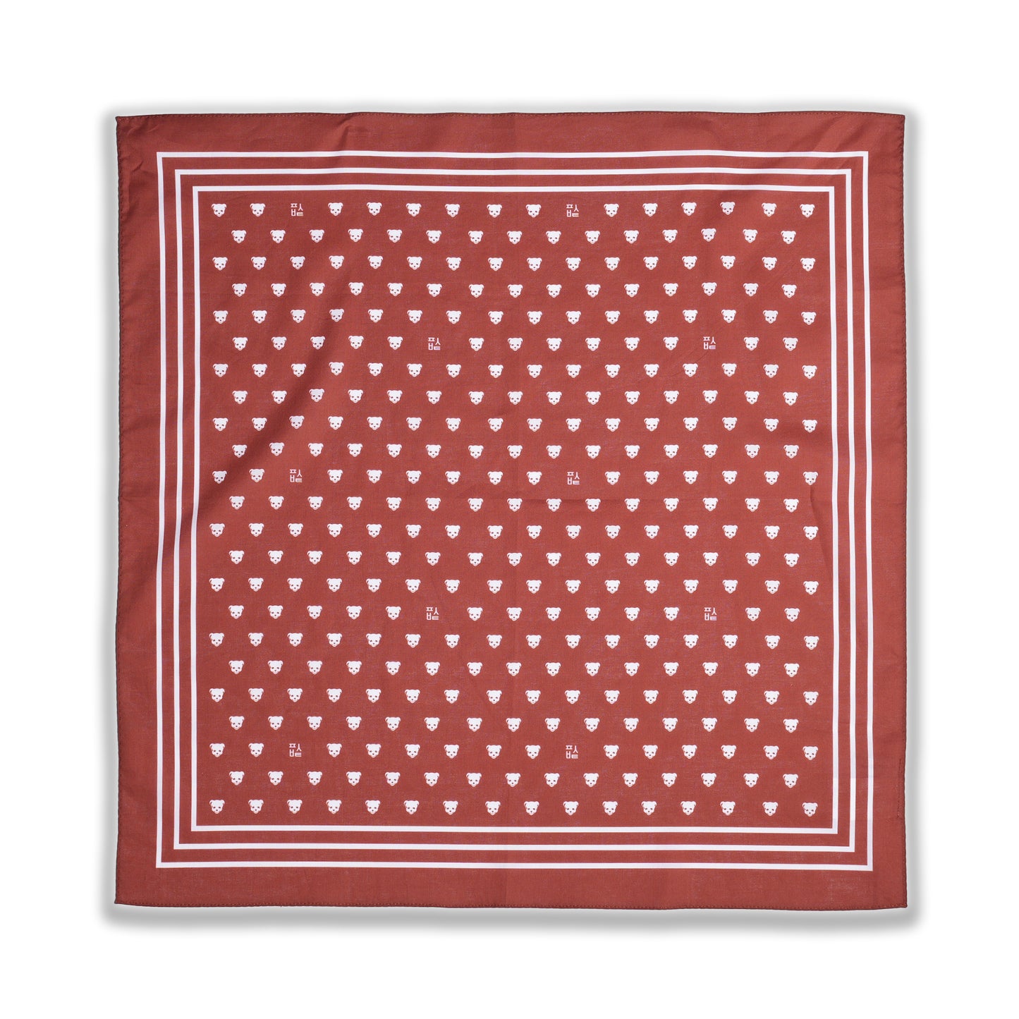 BROWN PUSH-SKULL COTTON SCARF / BROWN/PATTERN