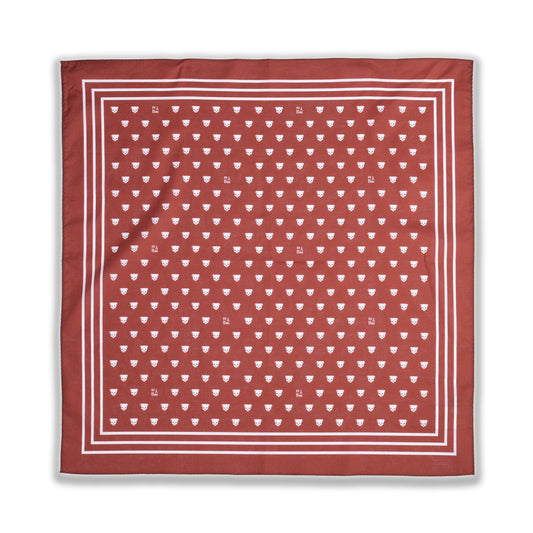 BROWN PUSH-SKULL COTTON SCARF / BROWN/PATTERN