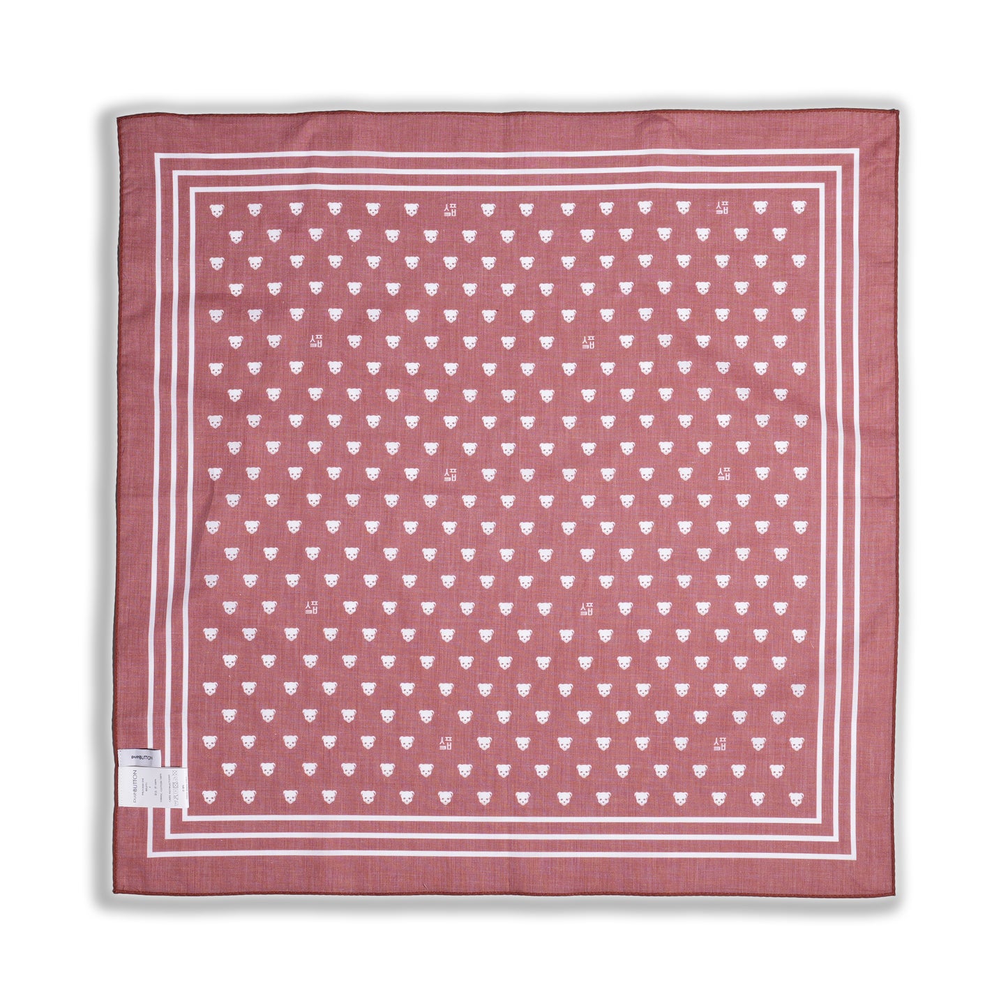 BROWN PUSH-SKULL COTTON SCARF / BROWN/PATTERN