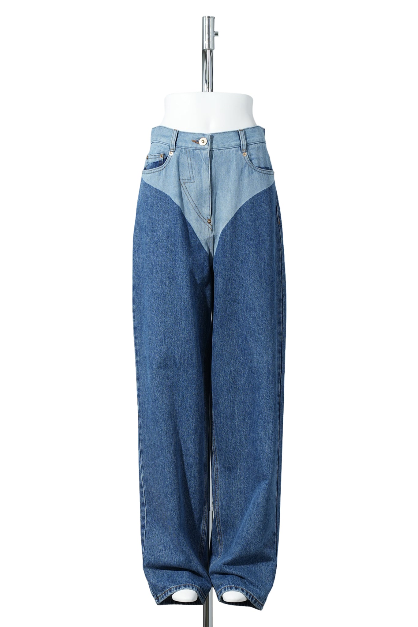 BLUE PANTY PRINTED WIDE JEANS / BLUE