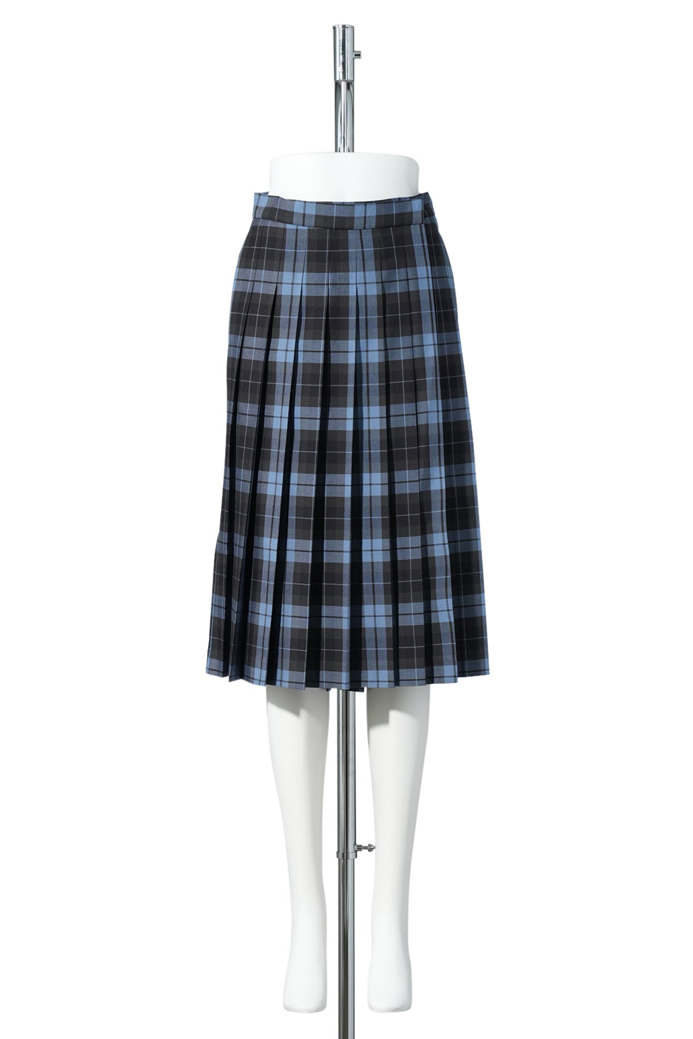NAVY CHECK FRONT PLEATED SKORTS / NAVY CHECK
