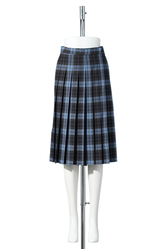 NAVY CHECK FRONT PLEATED SKORTS / NAVY CHECK