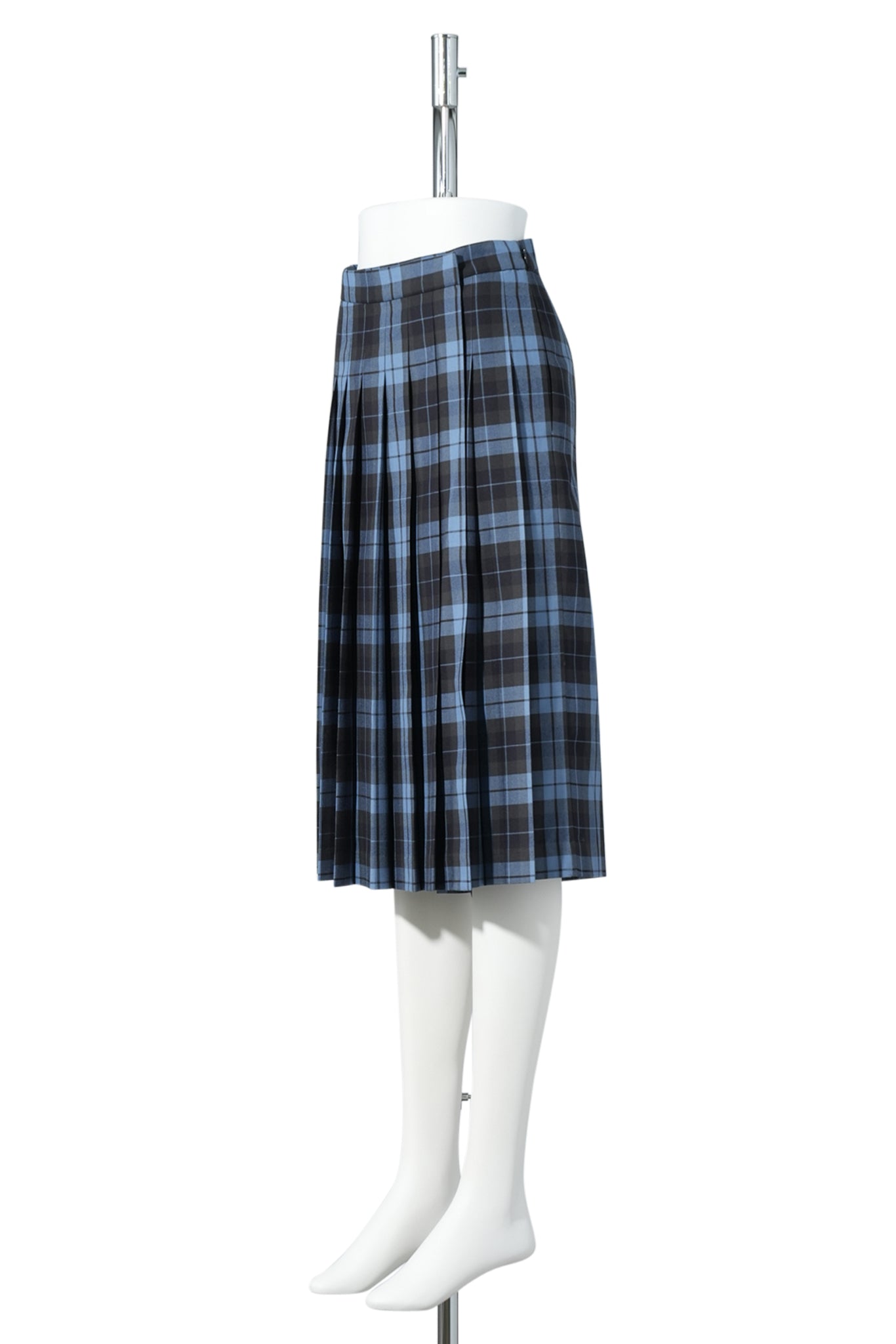 NAVY CHECK FRONT PLEATED SKORTS / NAVY CHECK