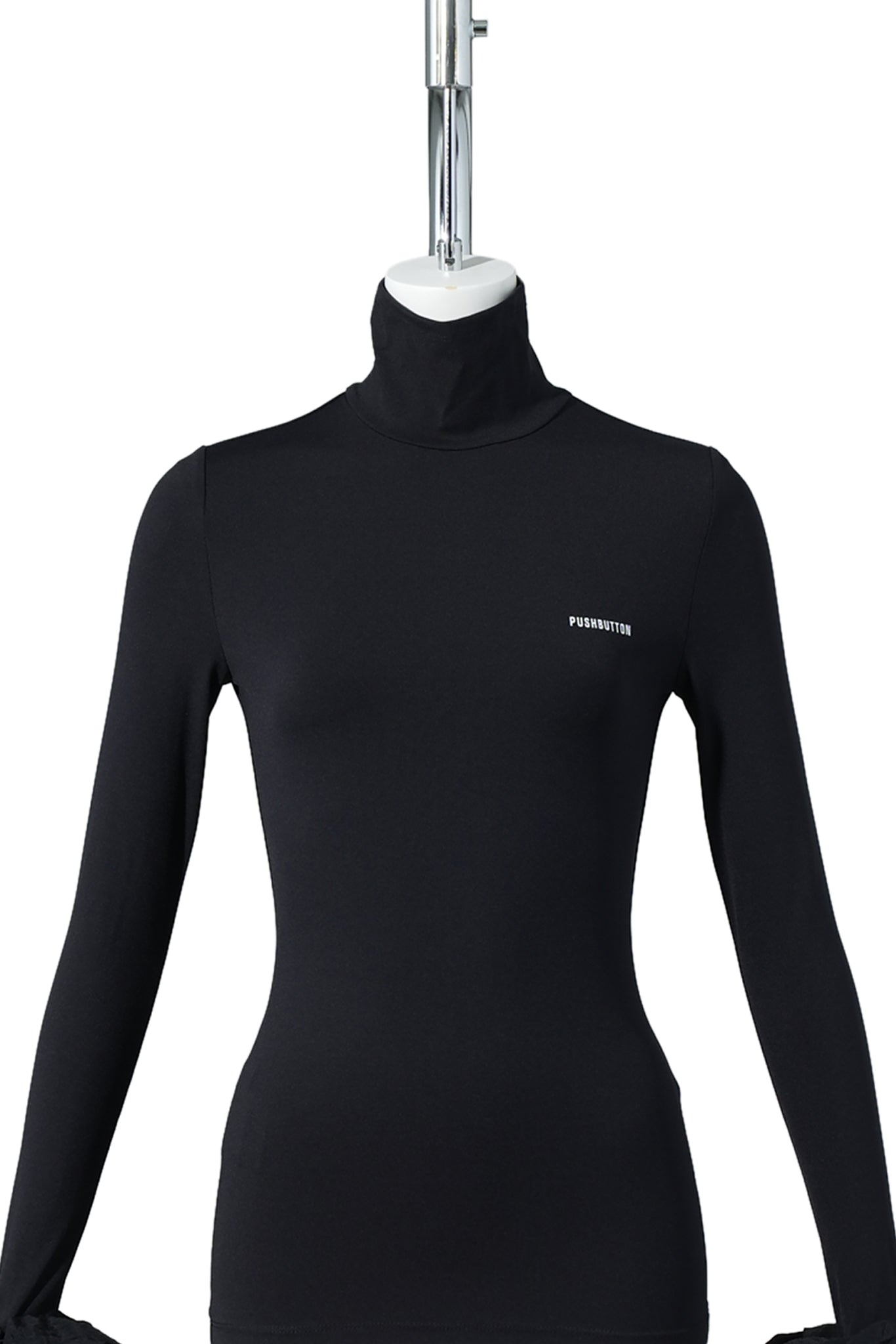 BLACK SCRUNCHIE SLEEVE JERSEY TOP / BLACK