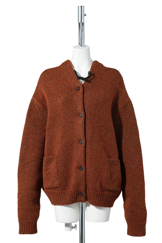 BROWN STRAP POINT CARDIGAN / BROWN
