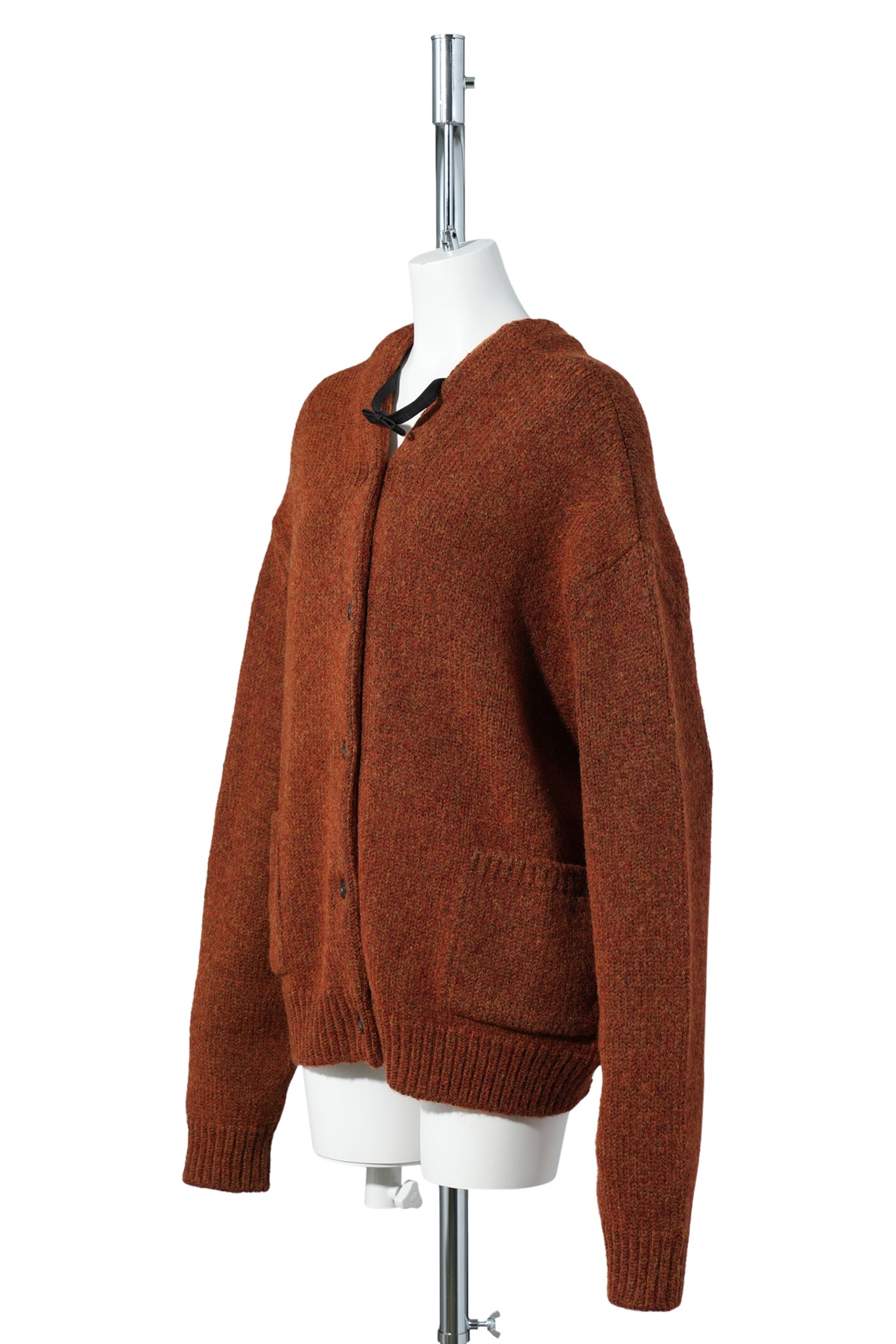 BROWN STRAP POINT CARDIGAN / BROWN