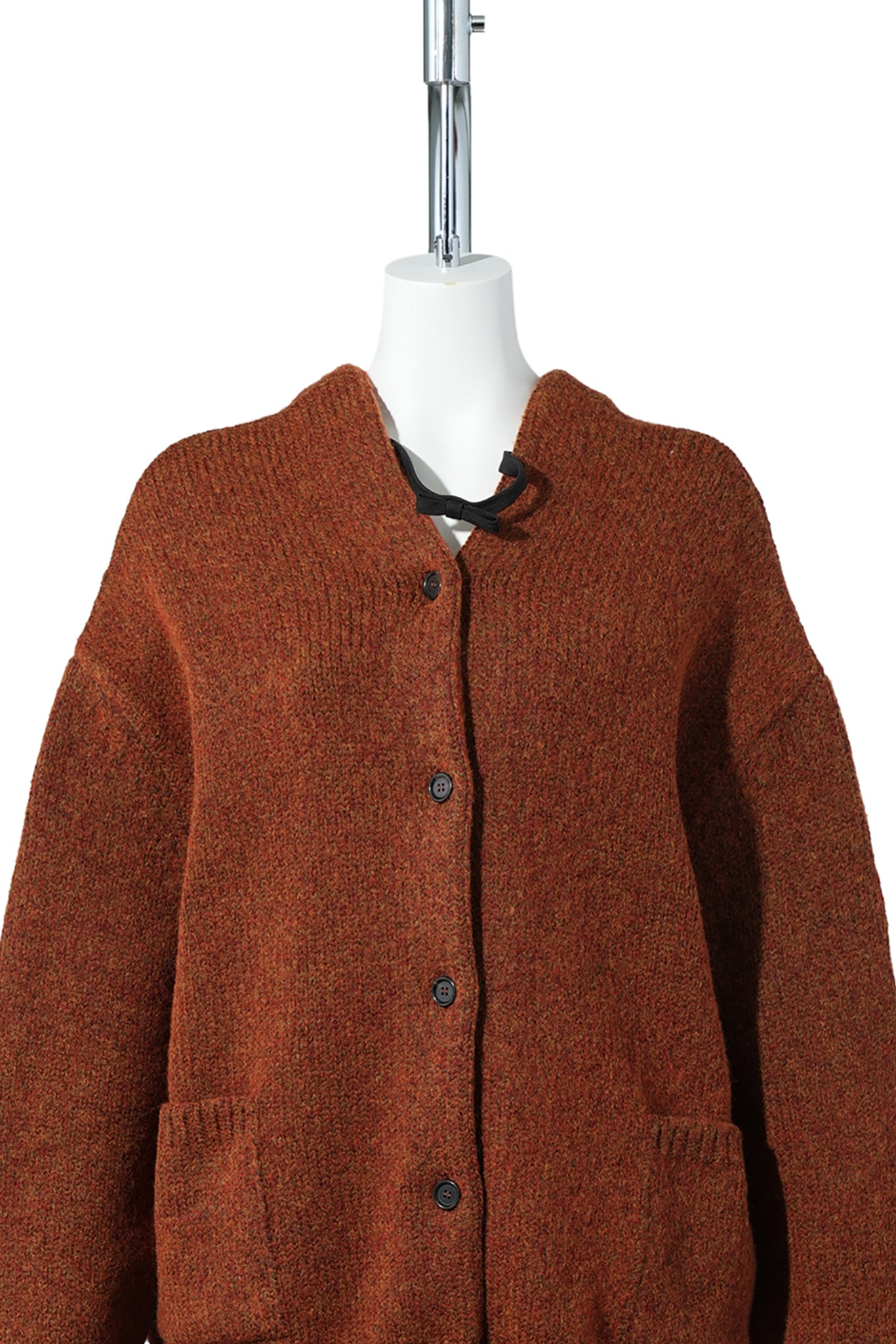 BROWN STRAP POINT CARDIGAN / BROWN