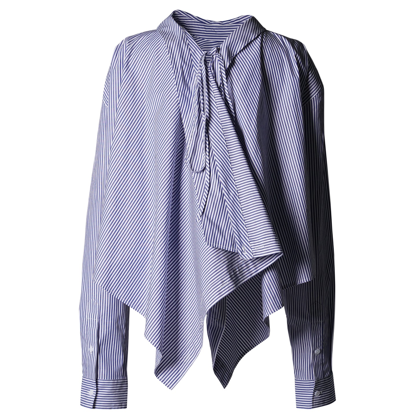 STRIPE TWO WAY SHIRT / WHITE BLUE