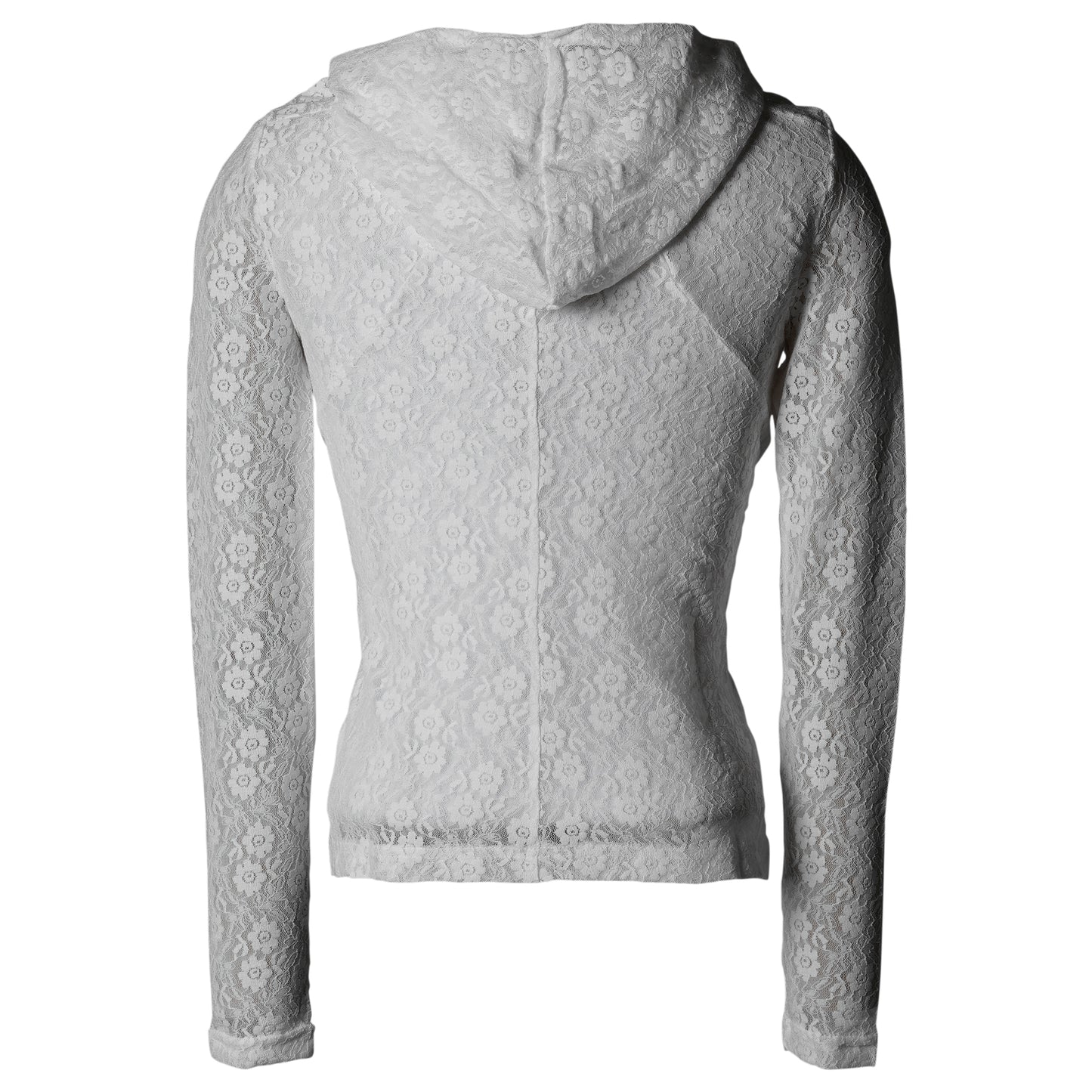 LACE ZIP-UP HOODIE / WHITE