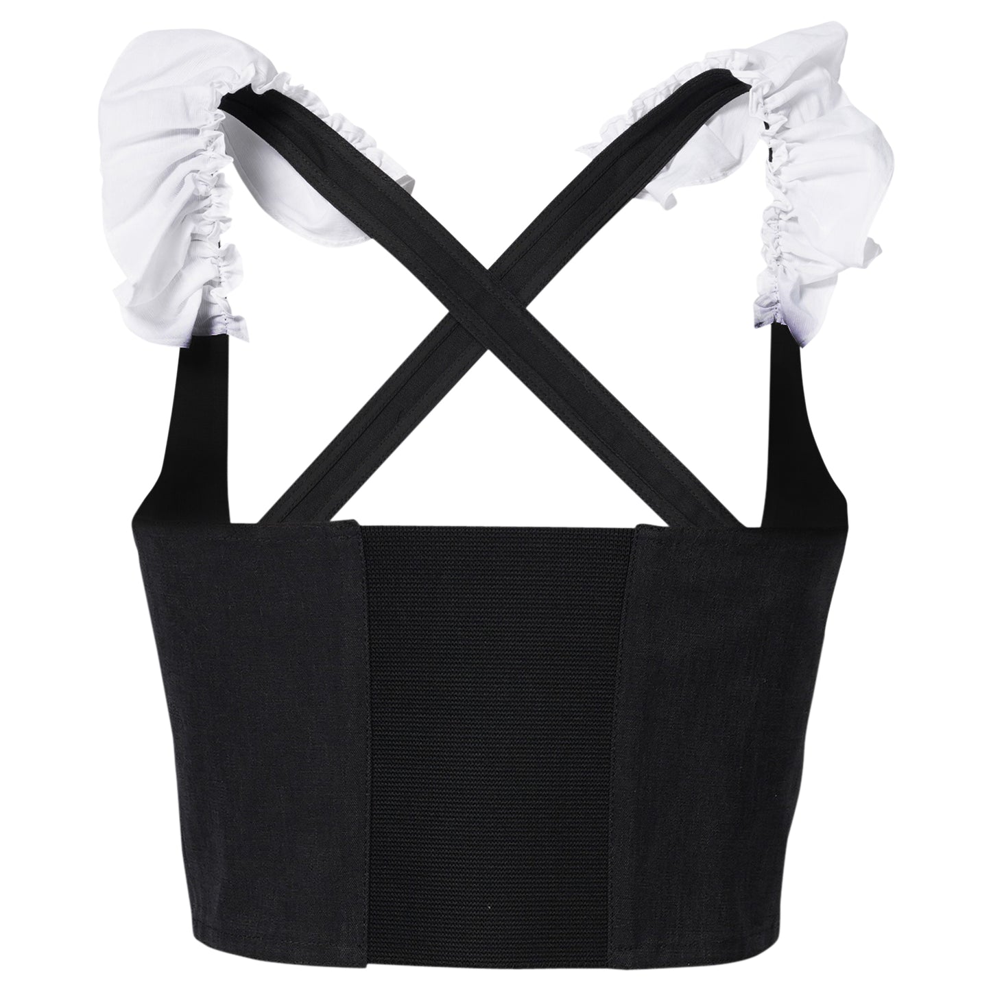 WITH WHITE FRILL BUSTIER / DARK GRAY