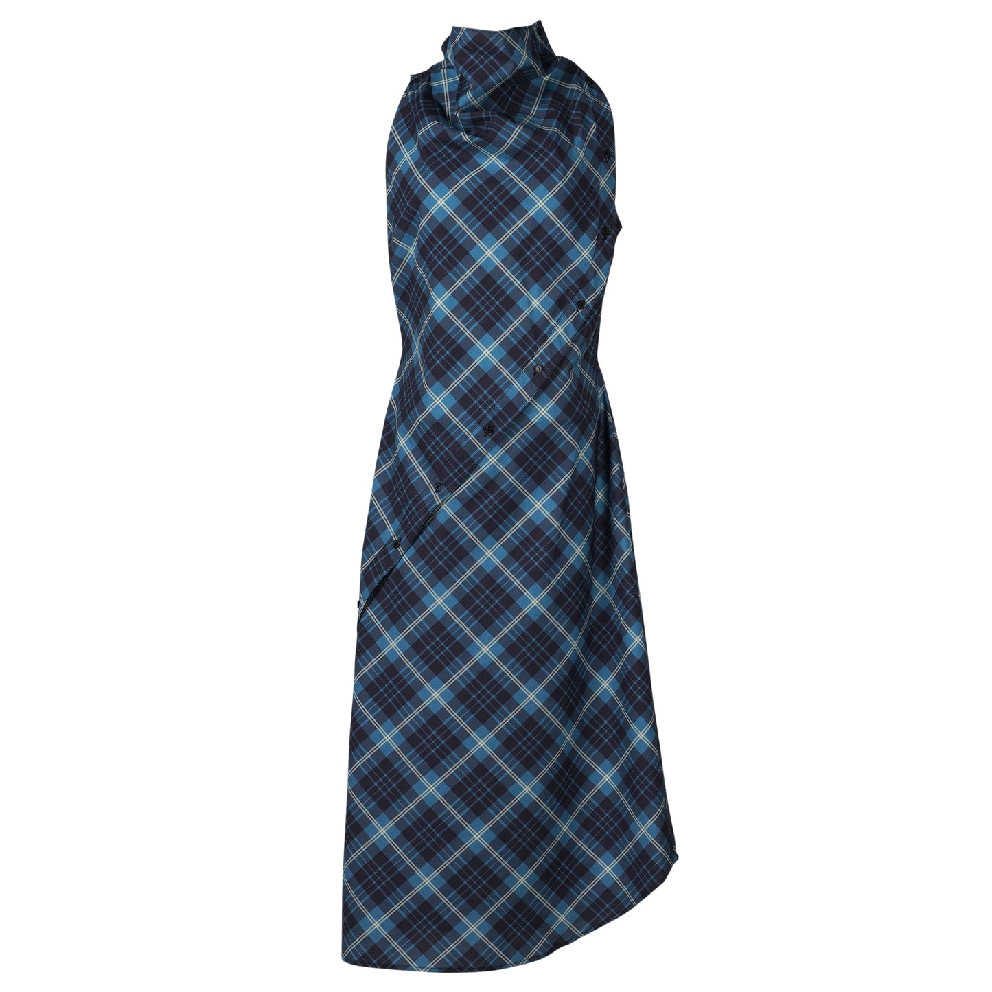 HALTER SLEEVELESS DRESS / NAVY