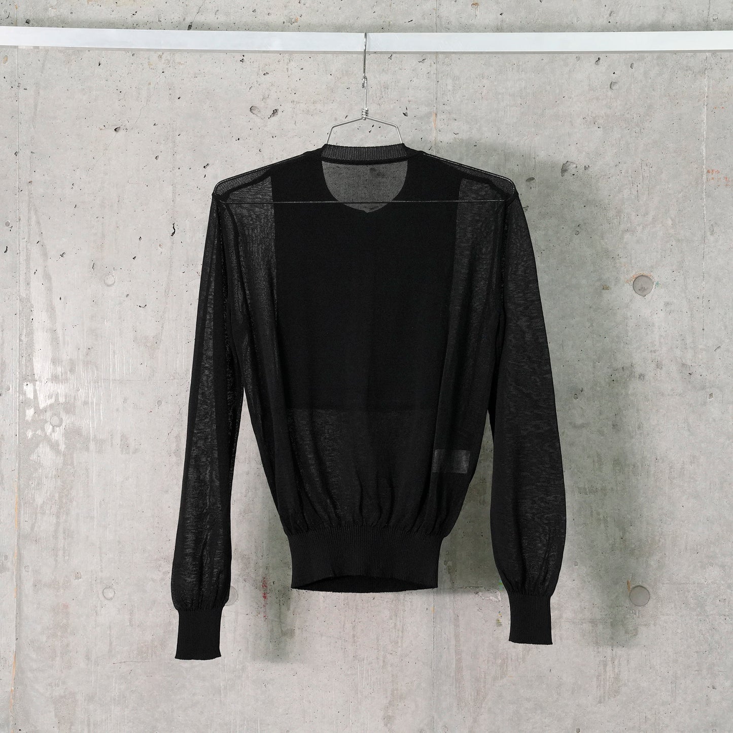 SHIRT LAYERED KNIT TOP / BLACK