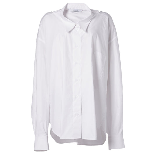 WHITE MOVABLE COLLAR SHIRT / WHITE