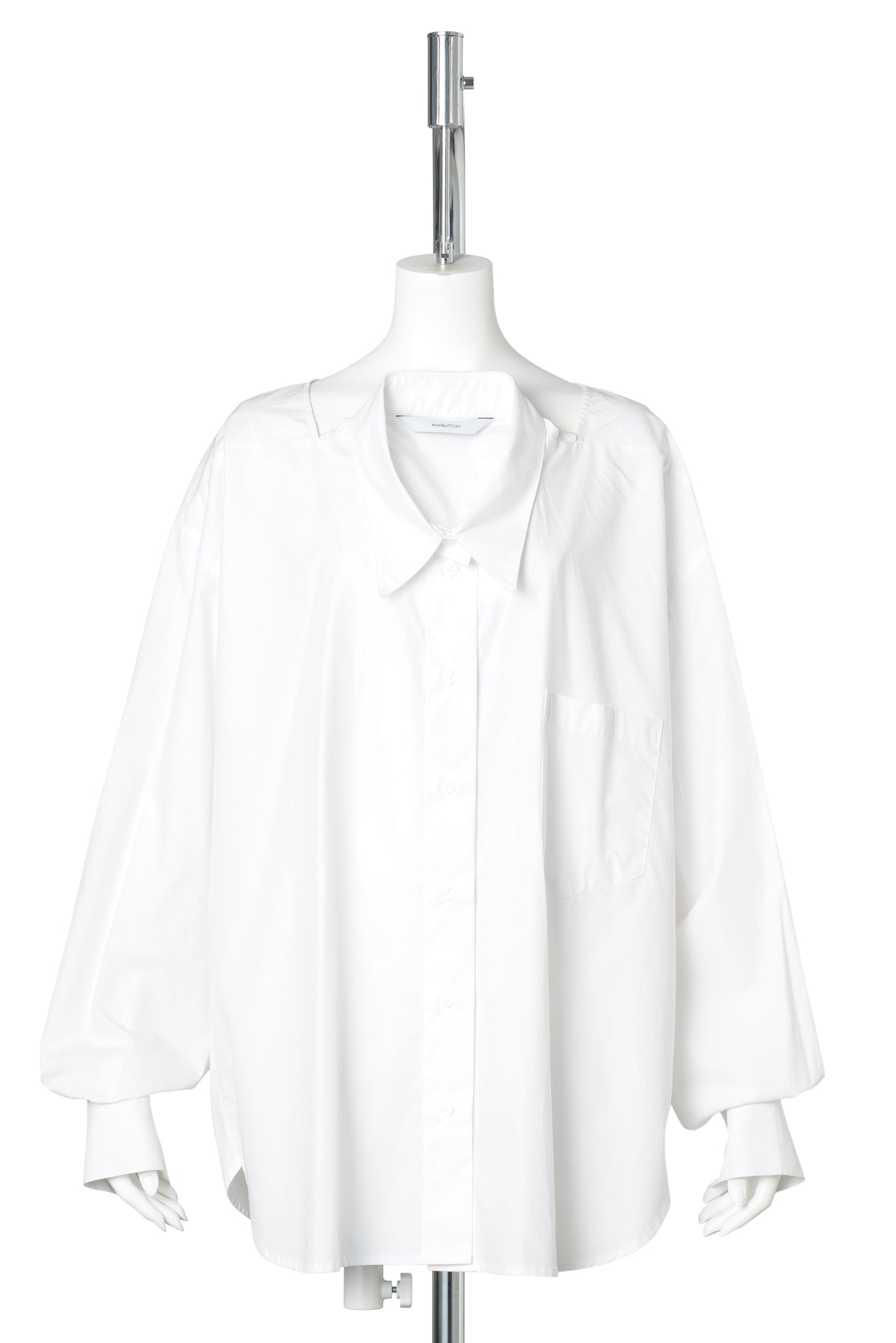WHITE MOVABLE COLLAR SHIRT / WHITE