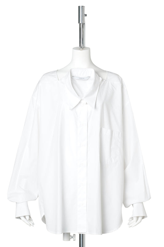 WHITE MOVABLE COLLAR SHIRT / WHITE