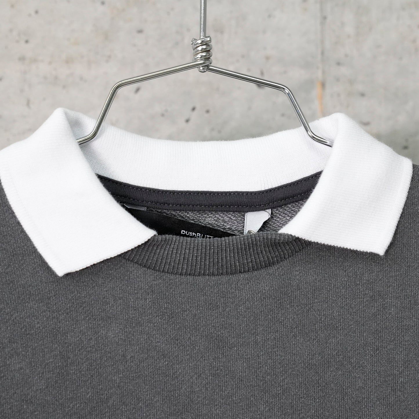 STNDARD COLLAR JERSEY TOP / DARK GRAY