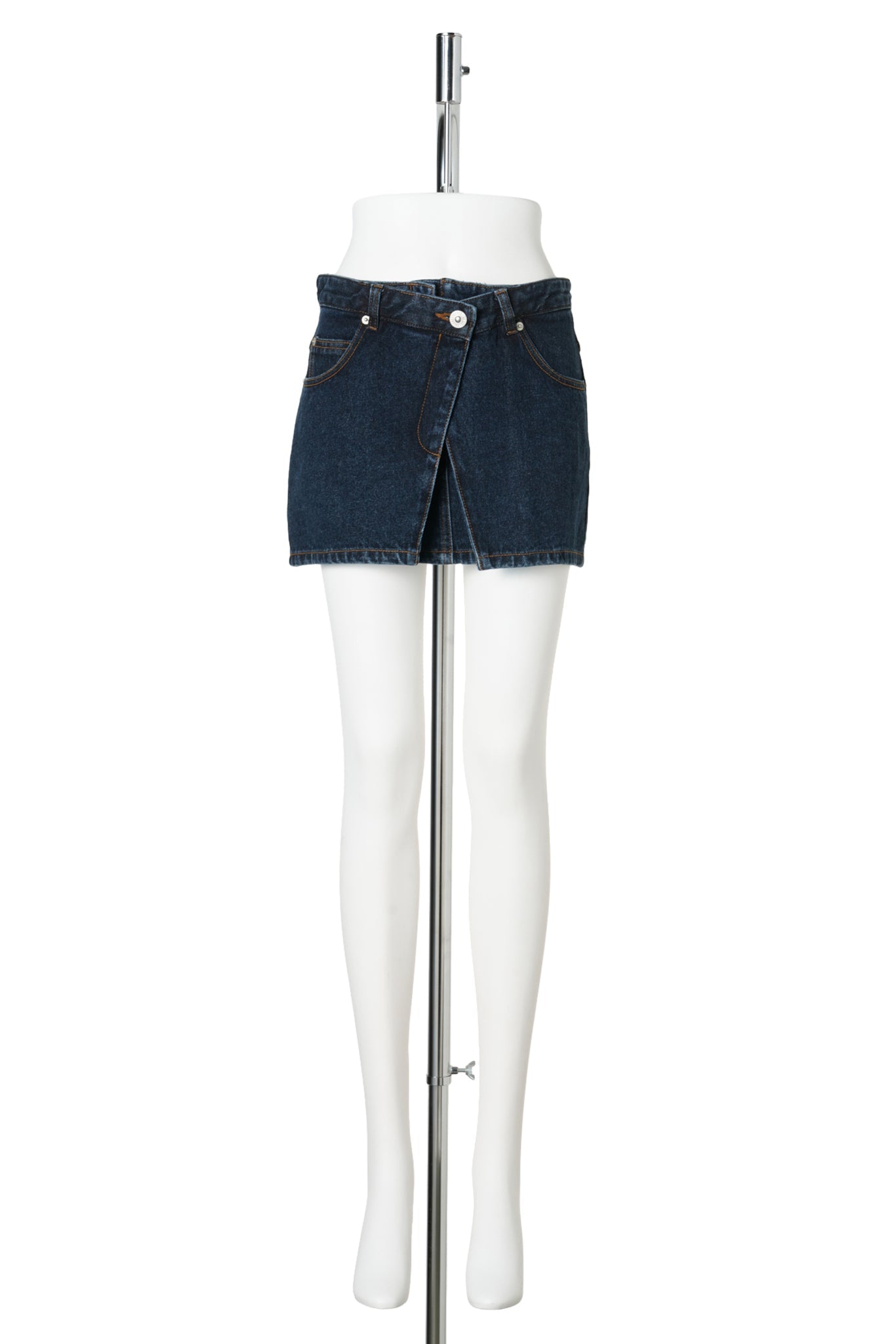 DARK BLUE DENIM MINI SKIRT / DARK BLUE