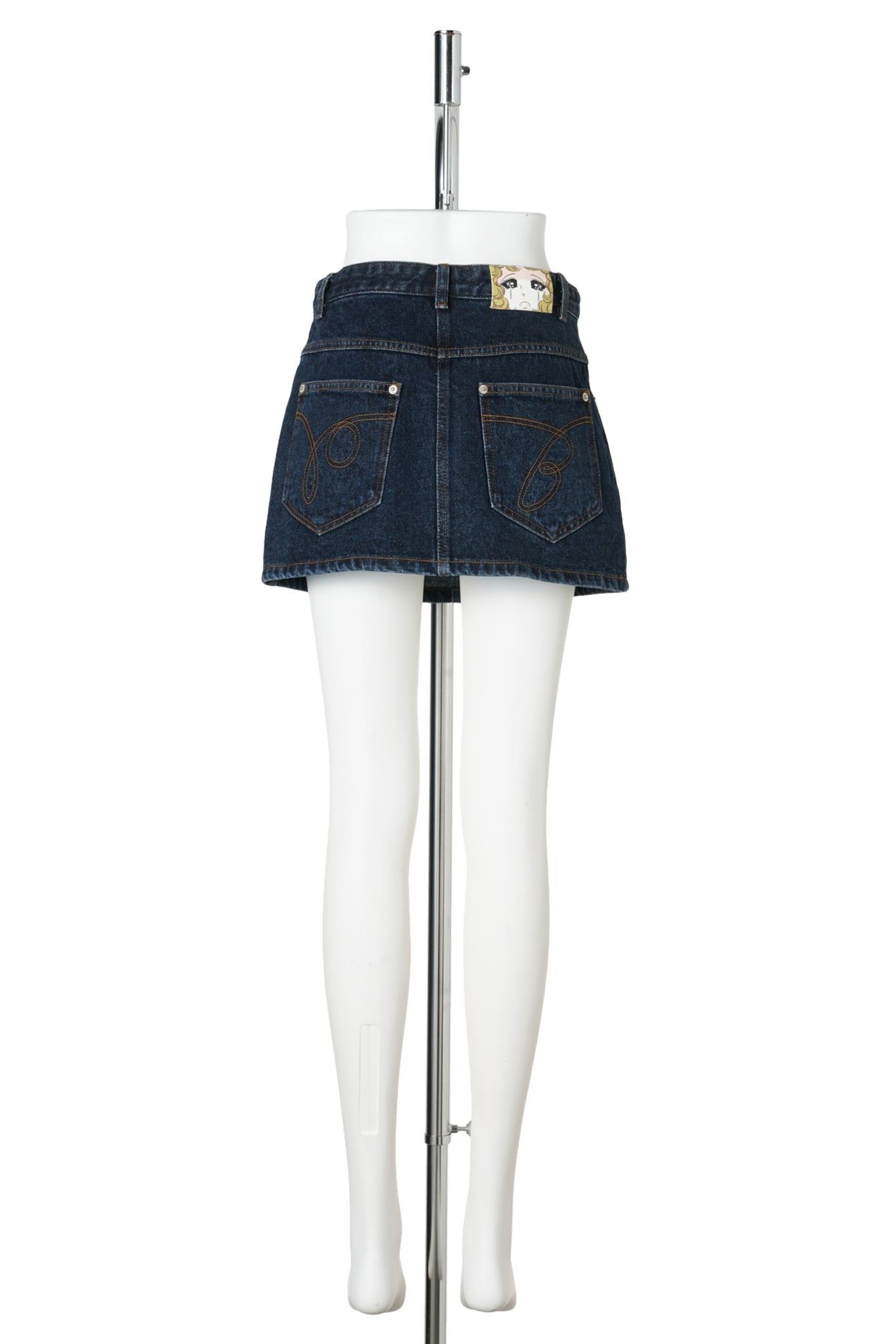 DARK BLUE DENIM MINI SKIRT / DARK BLUE