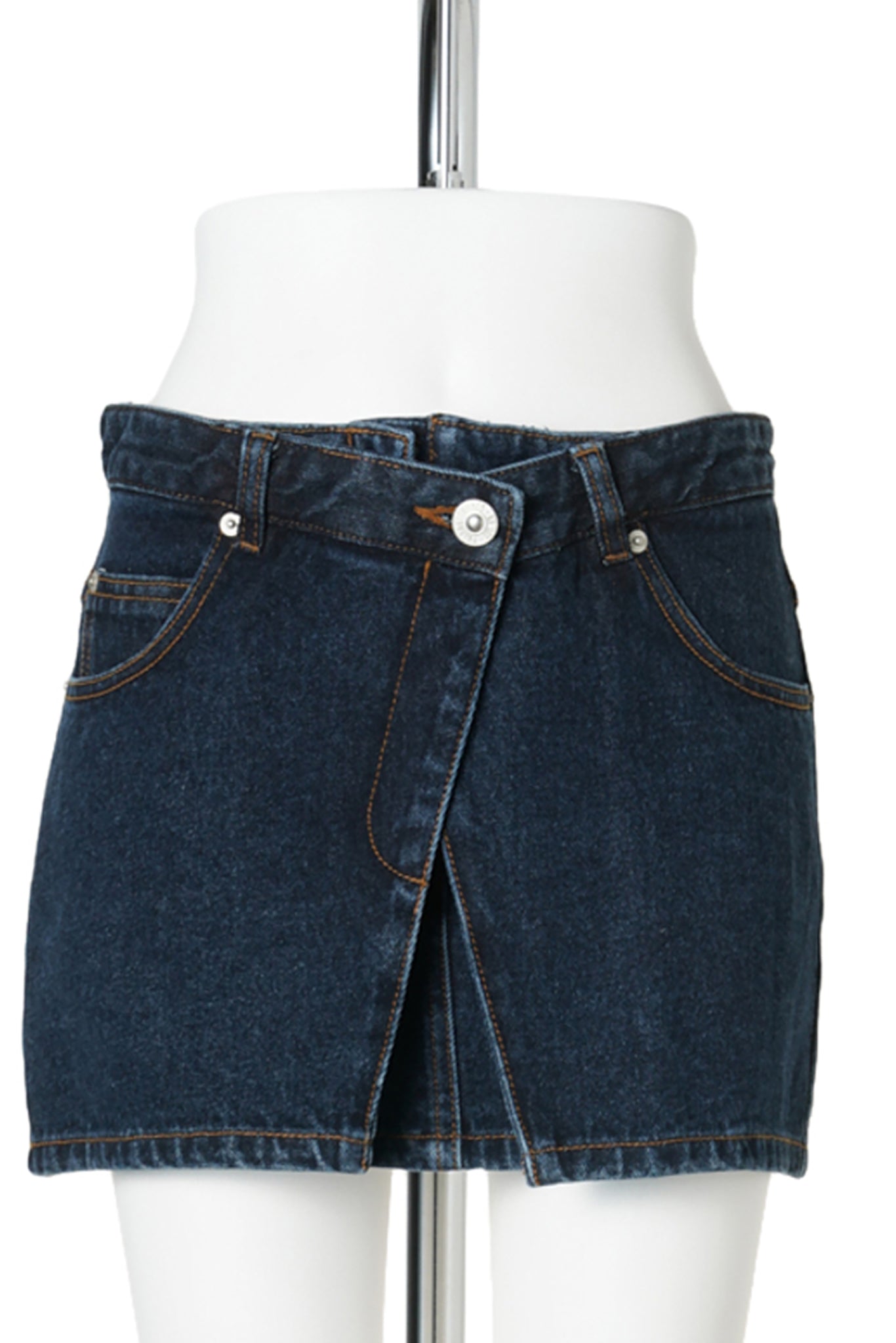 DARK BLUE DENIM MINI SKIRT / DARK BLUE
