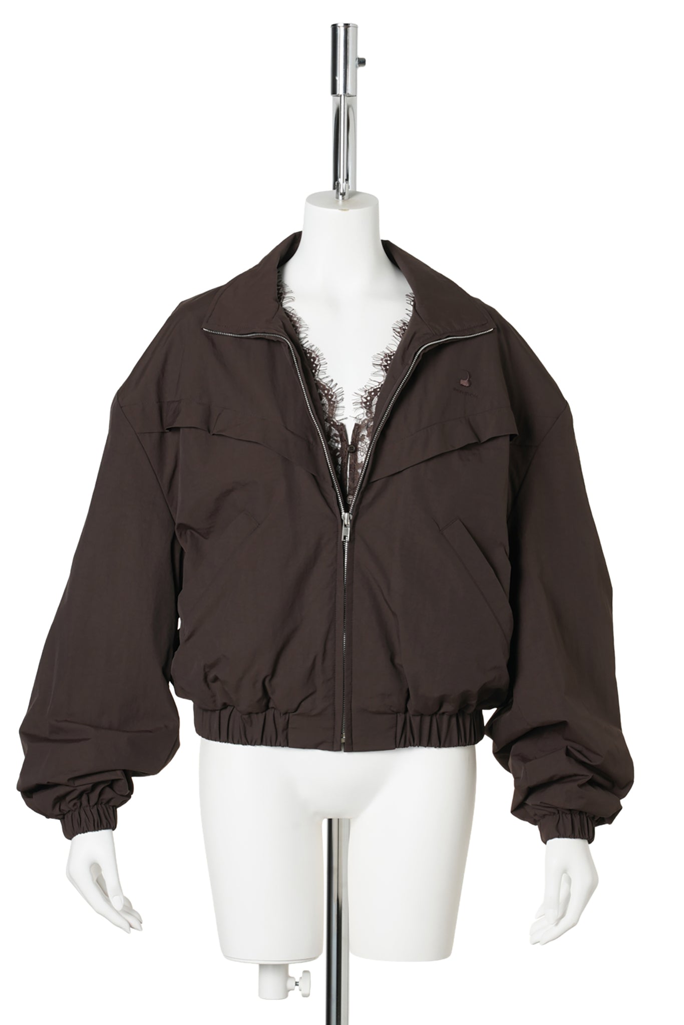 BROWN HYBRID WIND BREAKER JACKET / BROWN