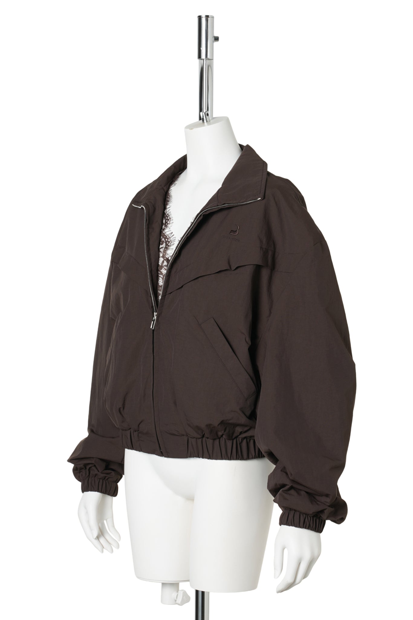 BROWN HYBRID WIND BREAKER JACKET / BROWN
