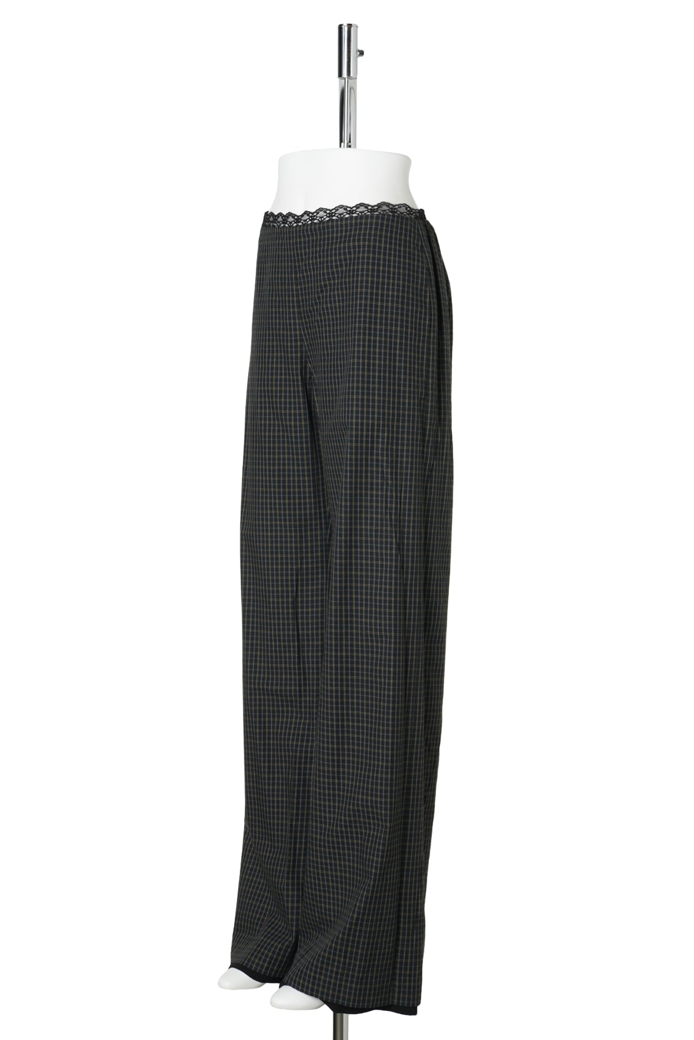 BLACK CHECK REVERSIBLE STRAIGHT PANTS / BLACK(CHECK)