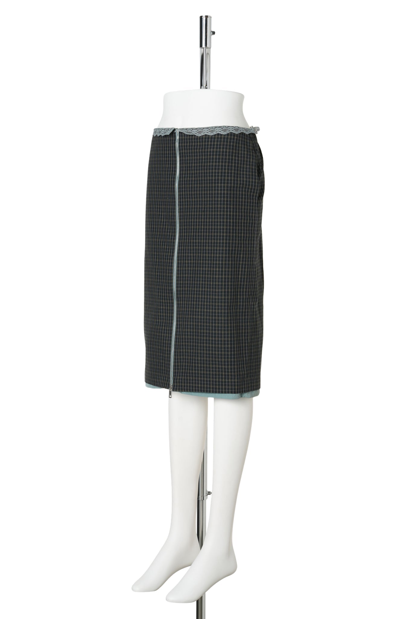 GRAY REVERSIBLE STRAIGHT SKIRT / GRAY